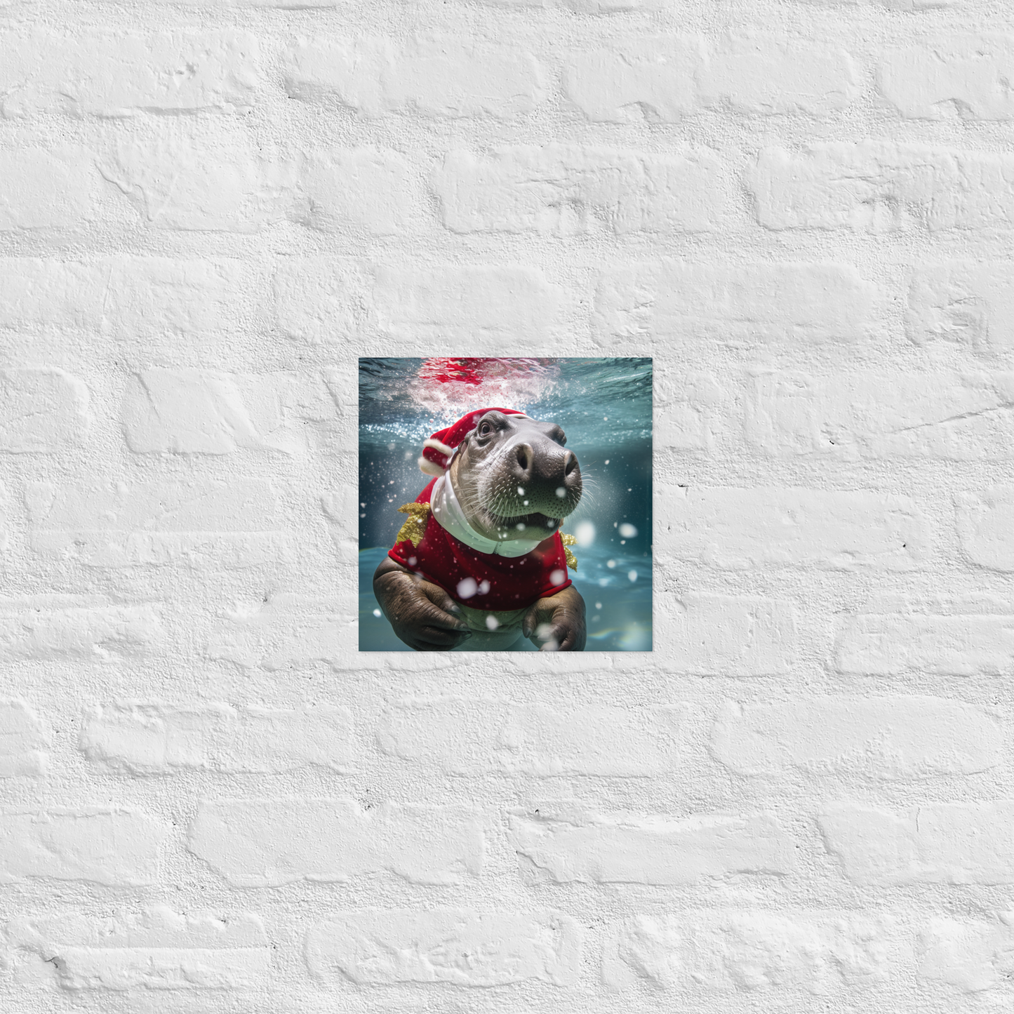 Hippo Christmas Poster