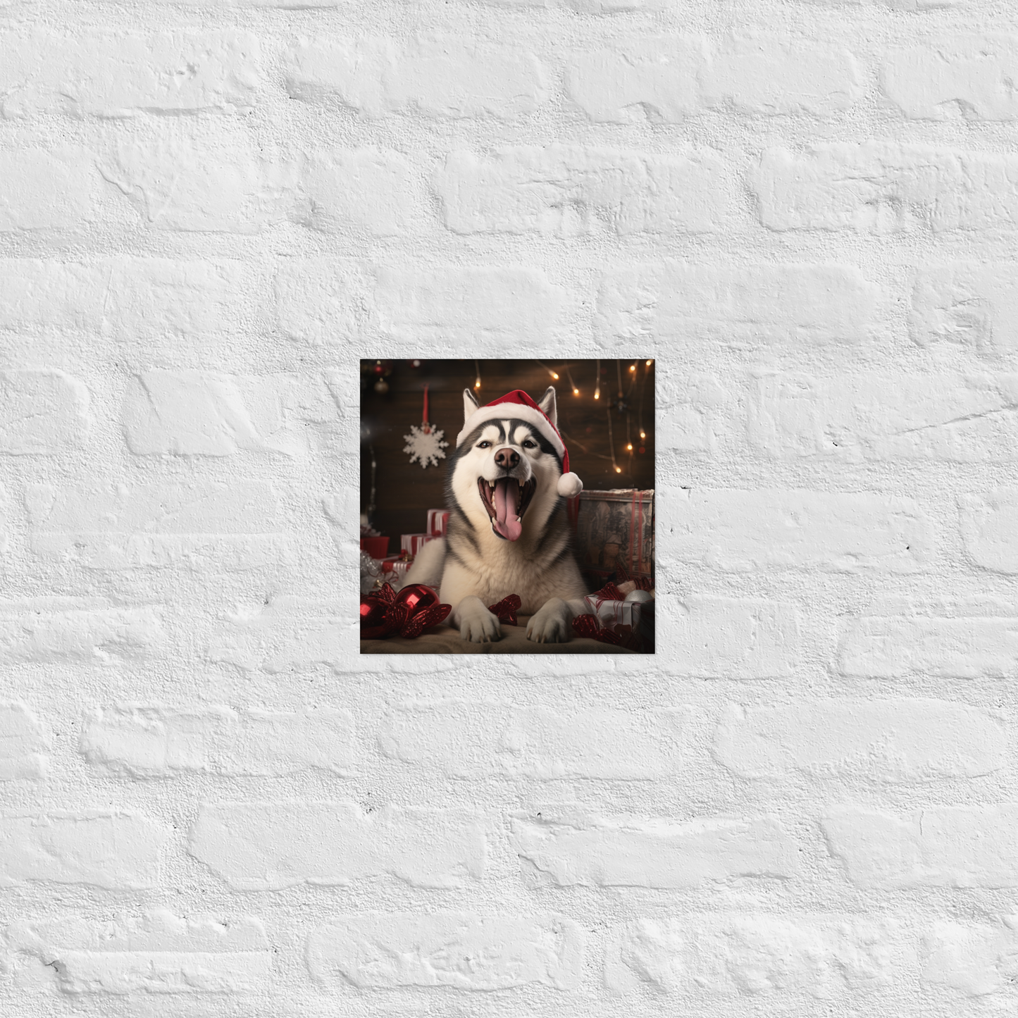 Siberian Husky Christmas Poster