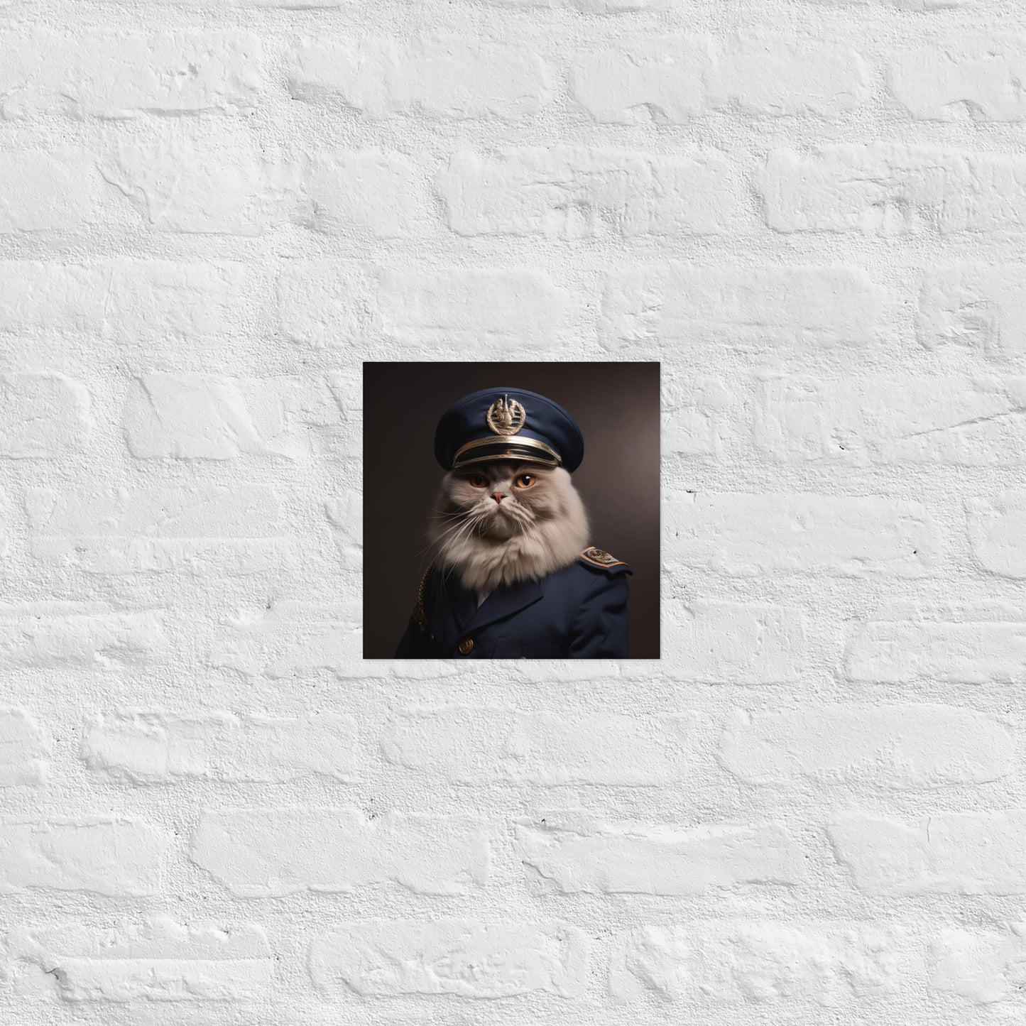 Maine Coon Police Officer Poster