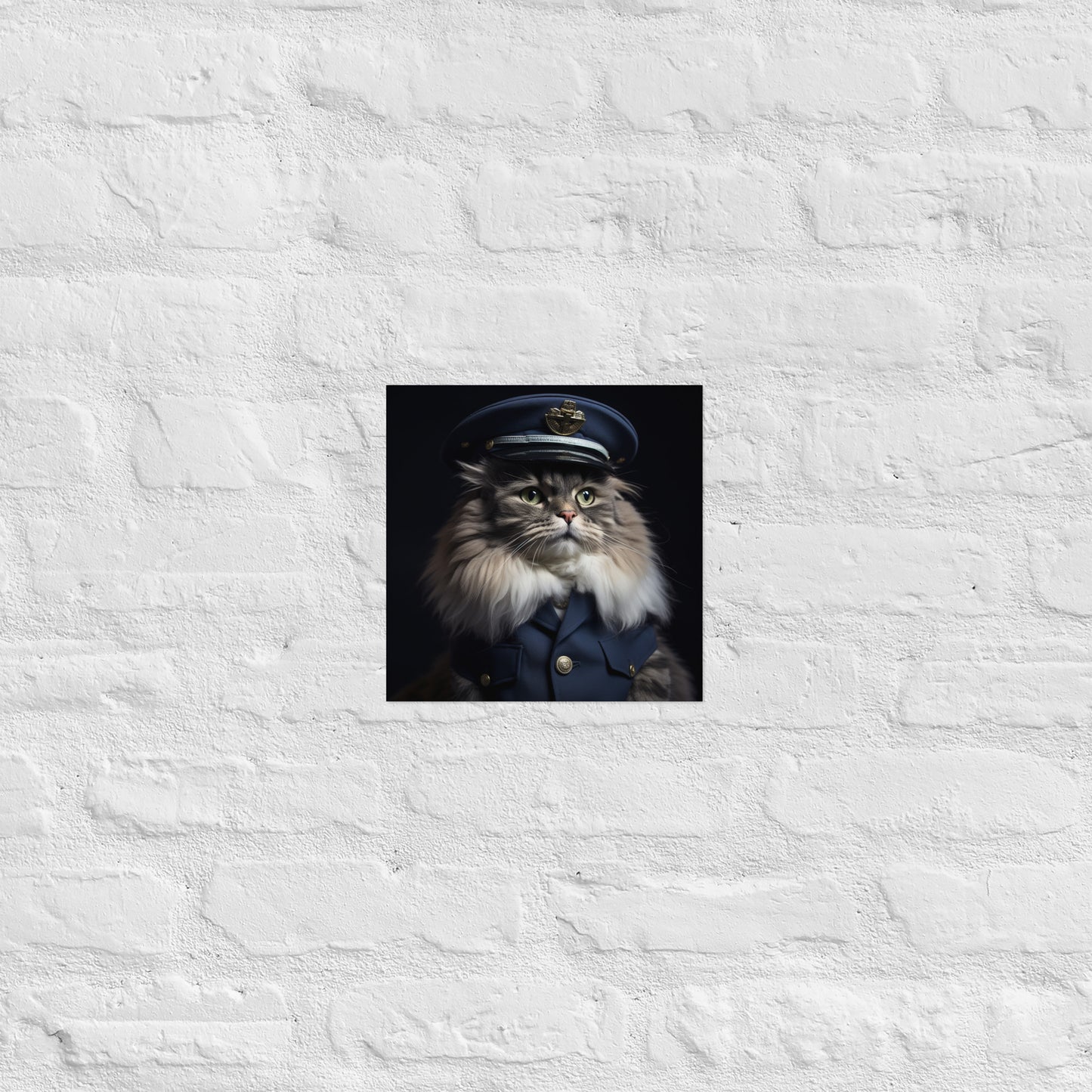 Maine Coon Air Force Officer Poster