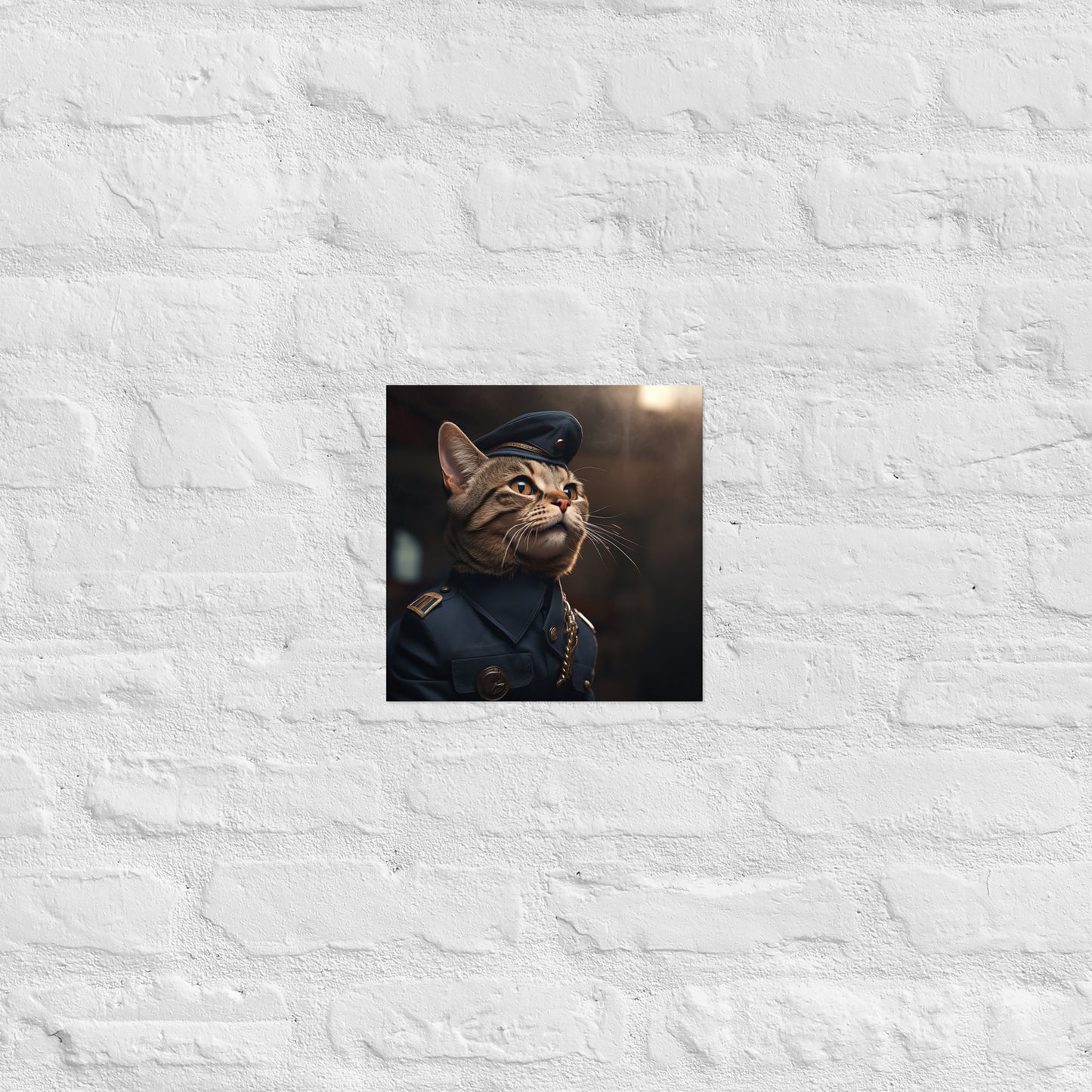 Domestic Shorthair Air Force Officer Poster