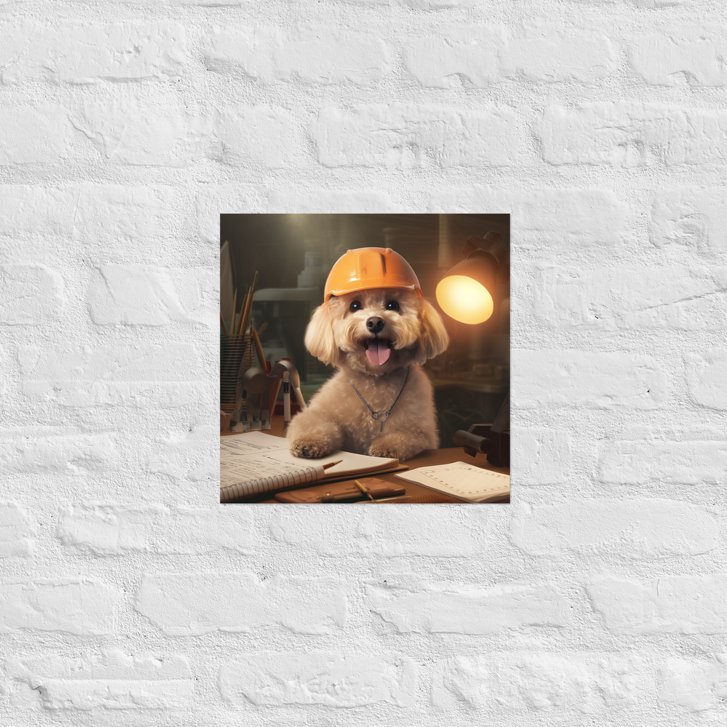 Poodle Engineer Poster