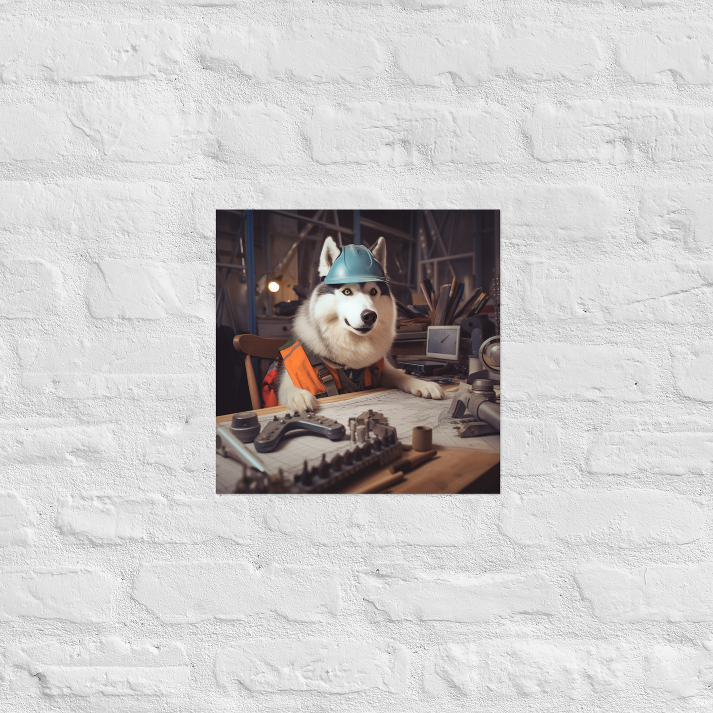 Siberian Husky Engineer Poster