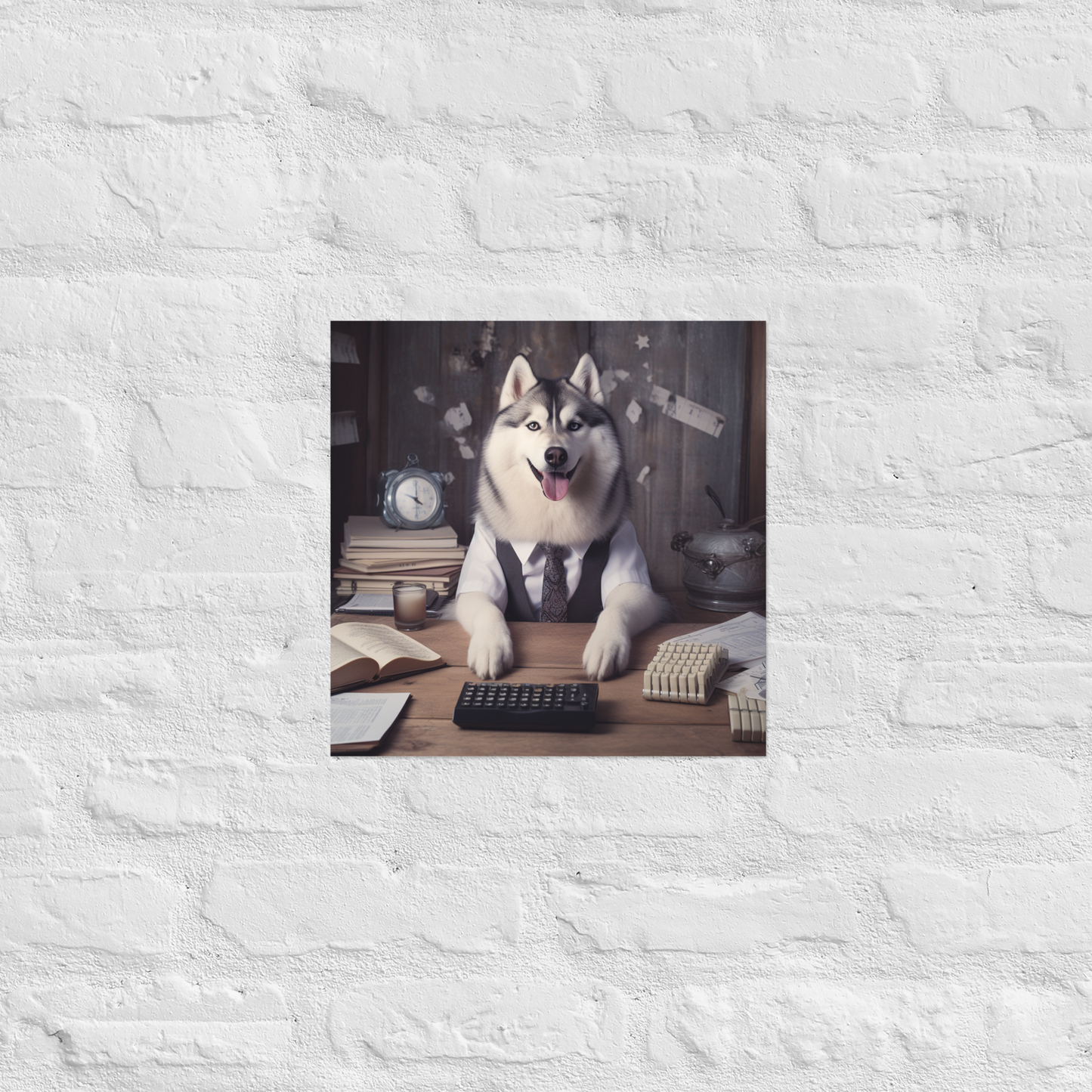 Siberian Husky Accountant Poster