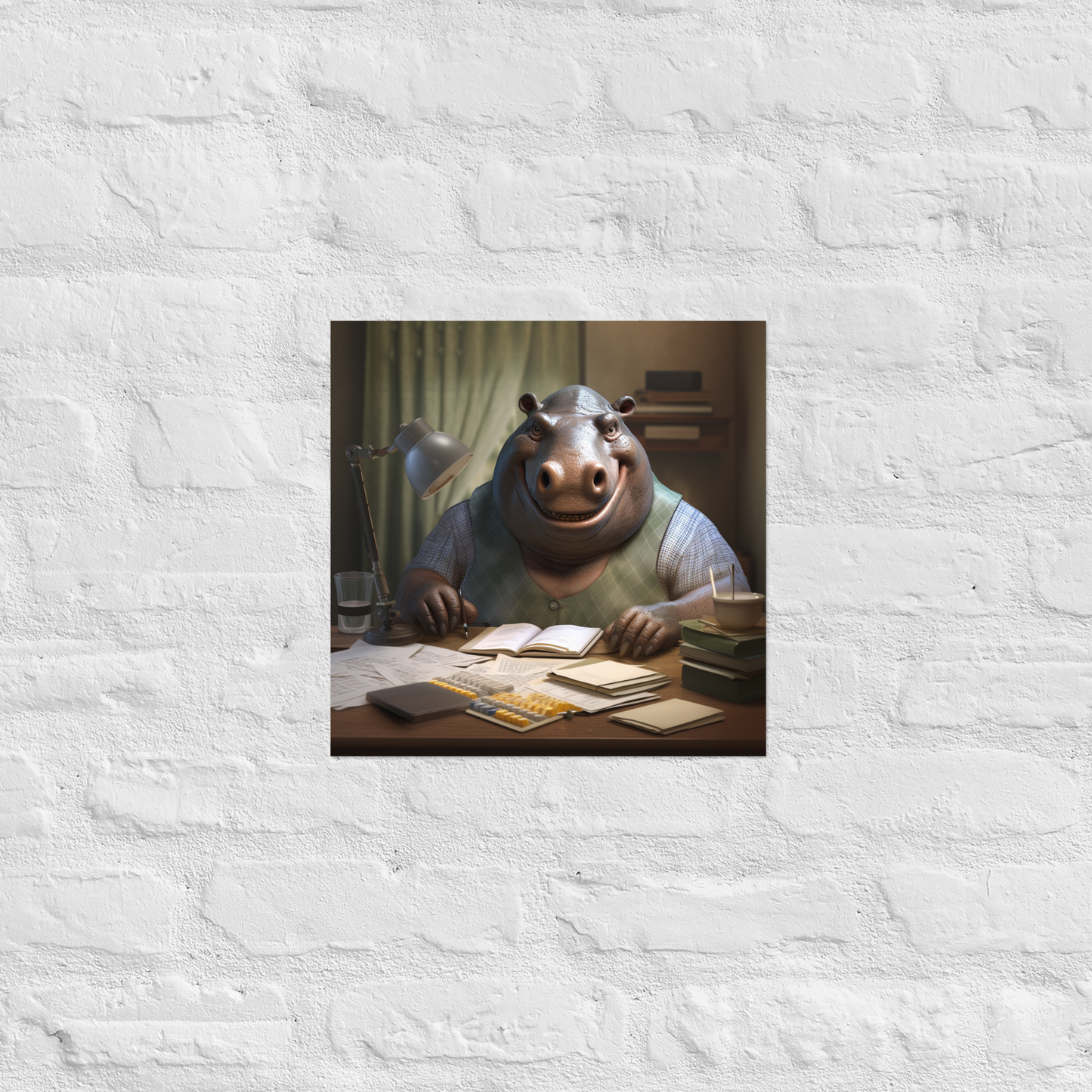 Hippo Accountant Poster