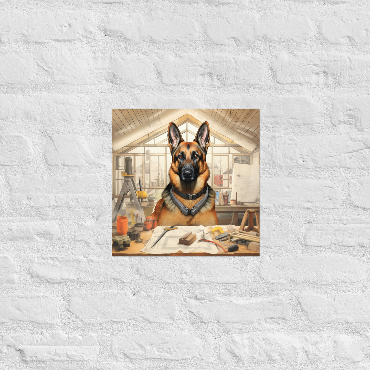 German Shepherd Architect Poster