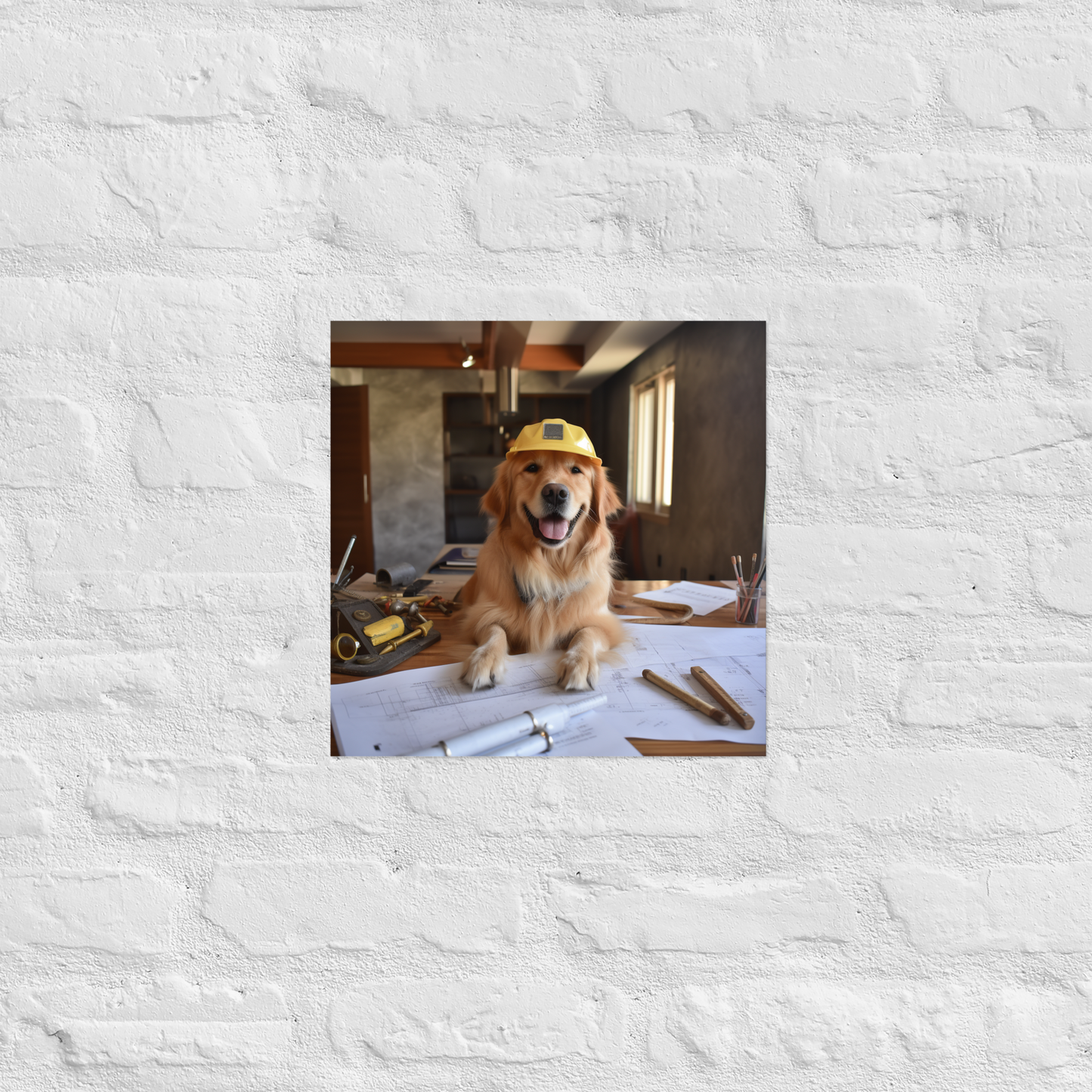 Golden Retriever Architect Poster