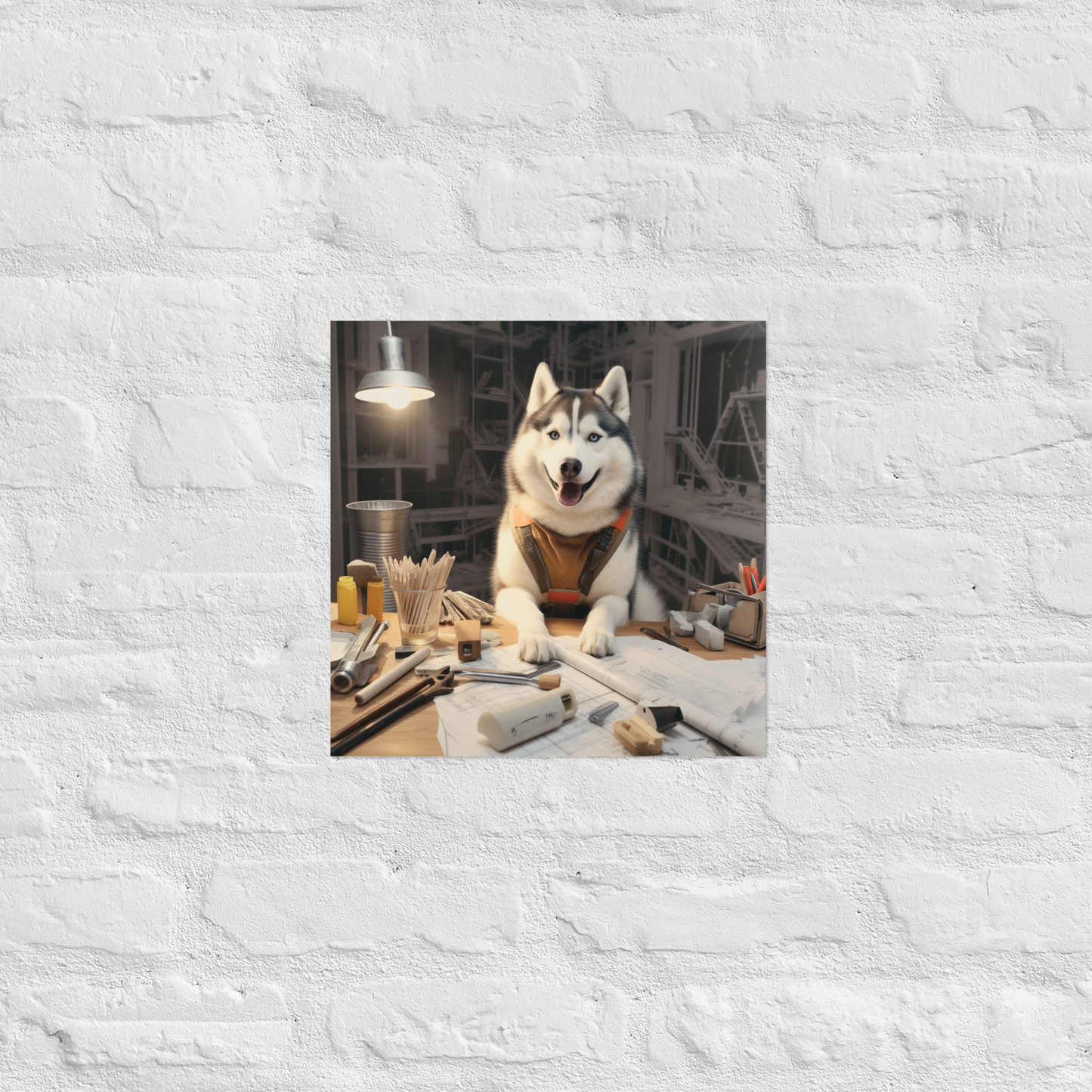 Siberian Husky Architect Poster