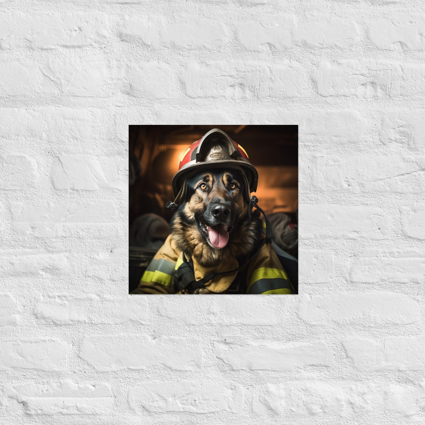 German Shepherd Firefighter Poster