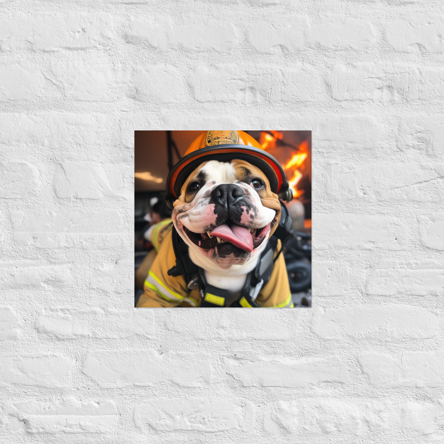 Bulldog Firefighter Poster