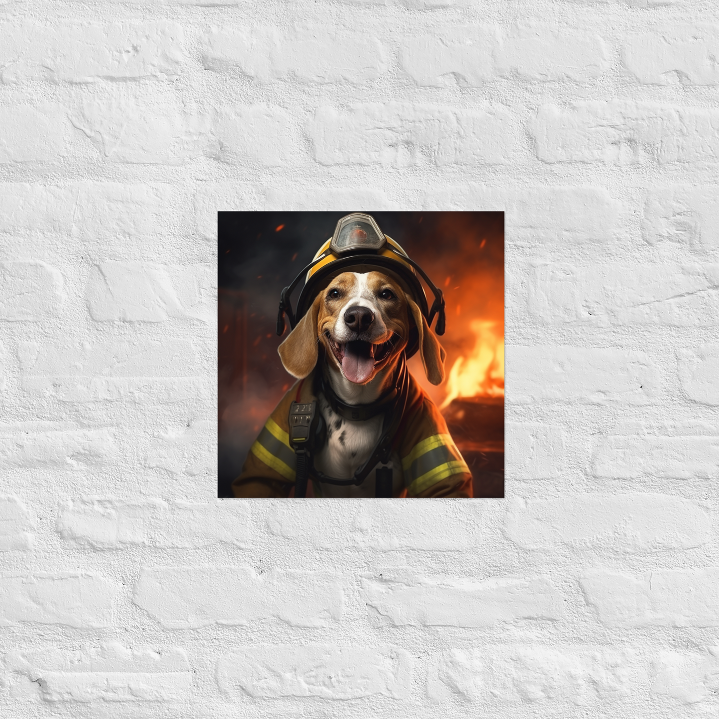 Beagle Firefighter Poster