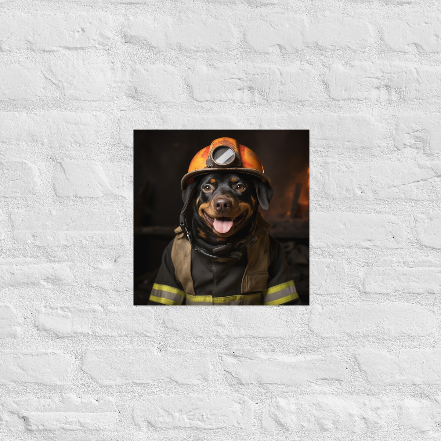 Rottweiler Firefighter Poster