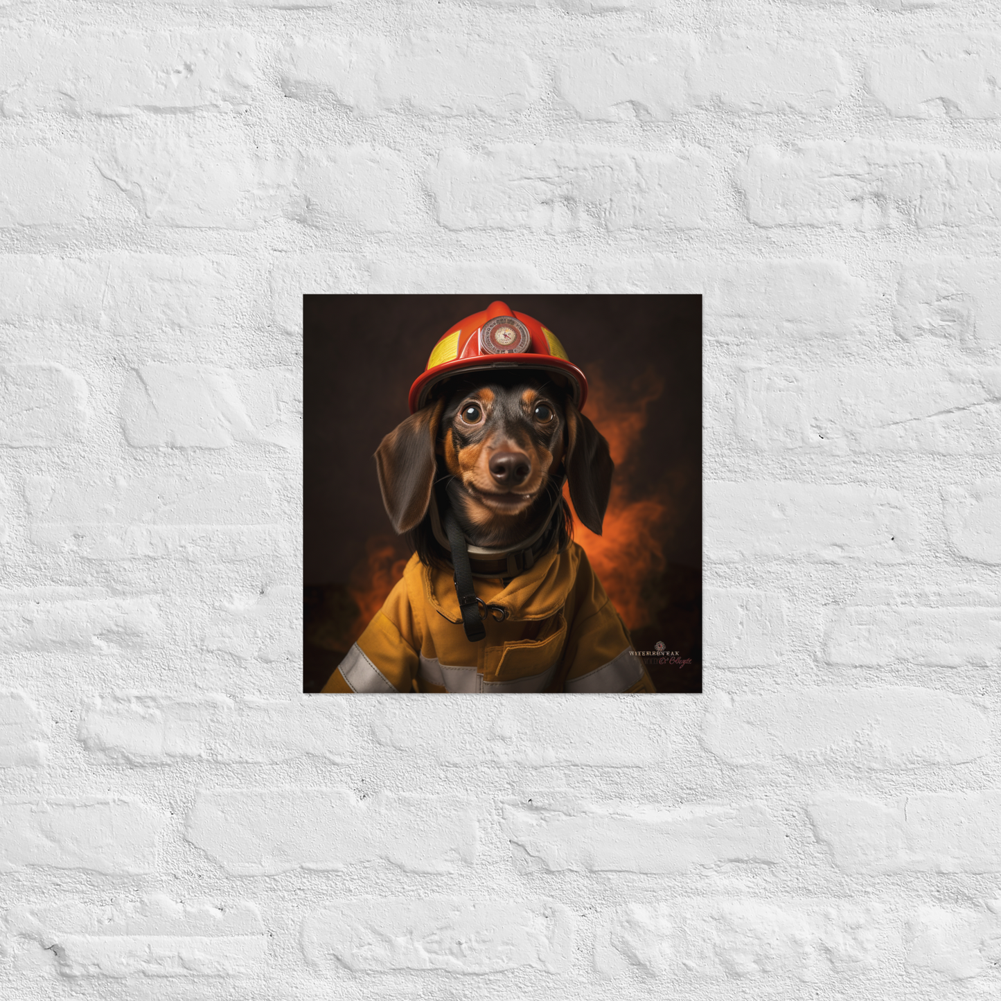 Dachshund Firefighter Poster