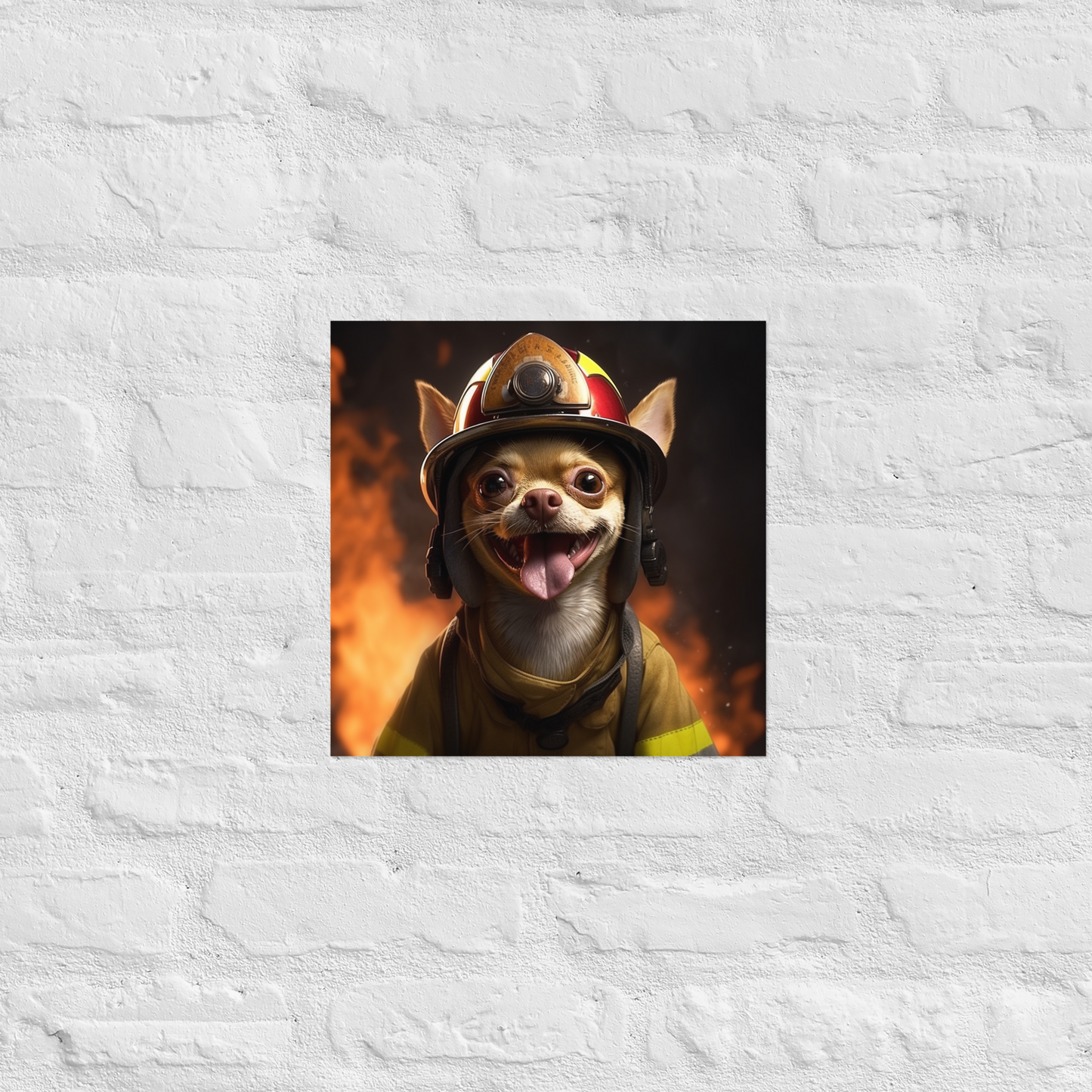 Chihuahua Firefighter Poster