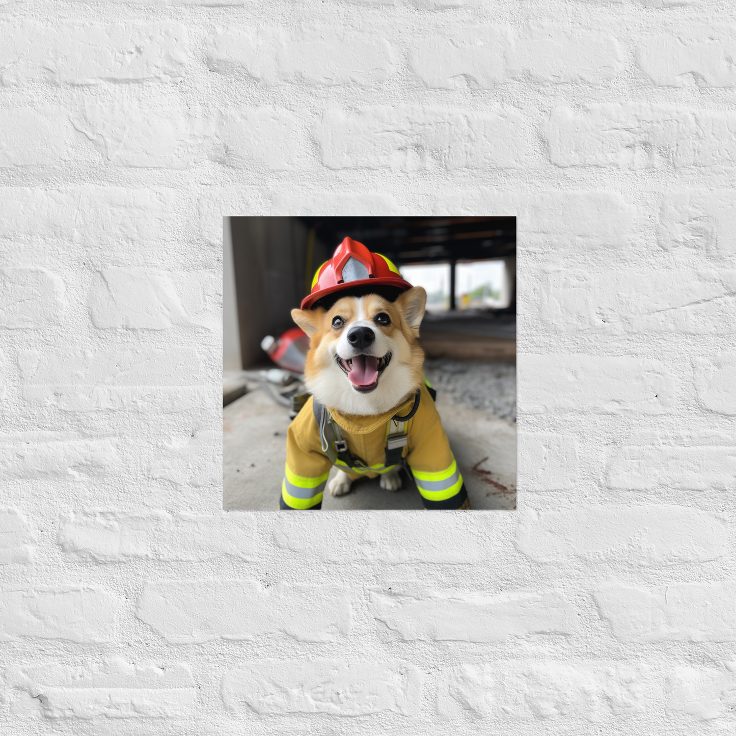 Pembroke Welsh Corgi Firefighter Poster