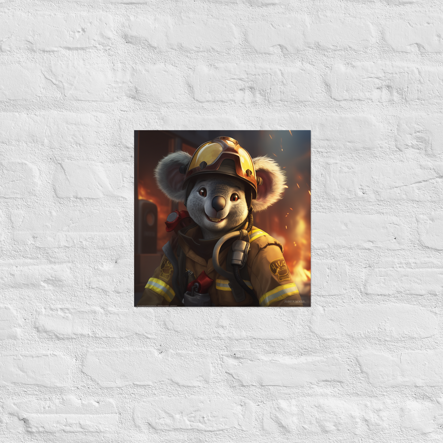 Koala Firefighter Poster