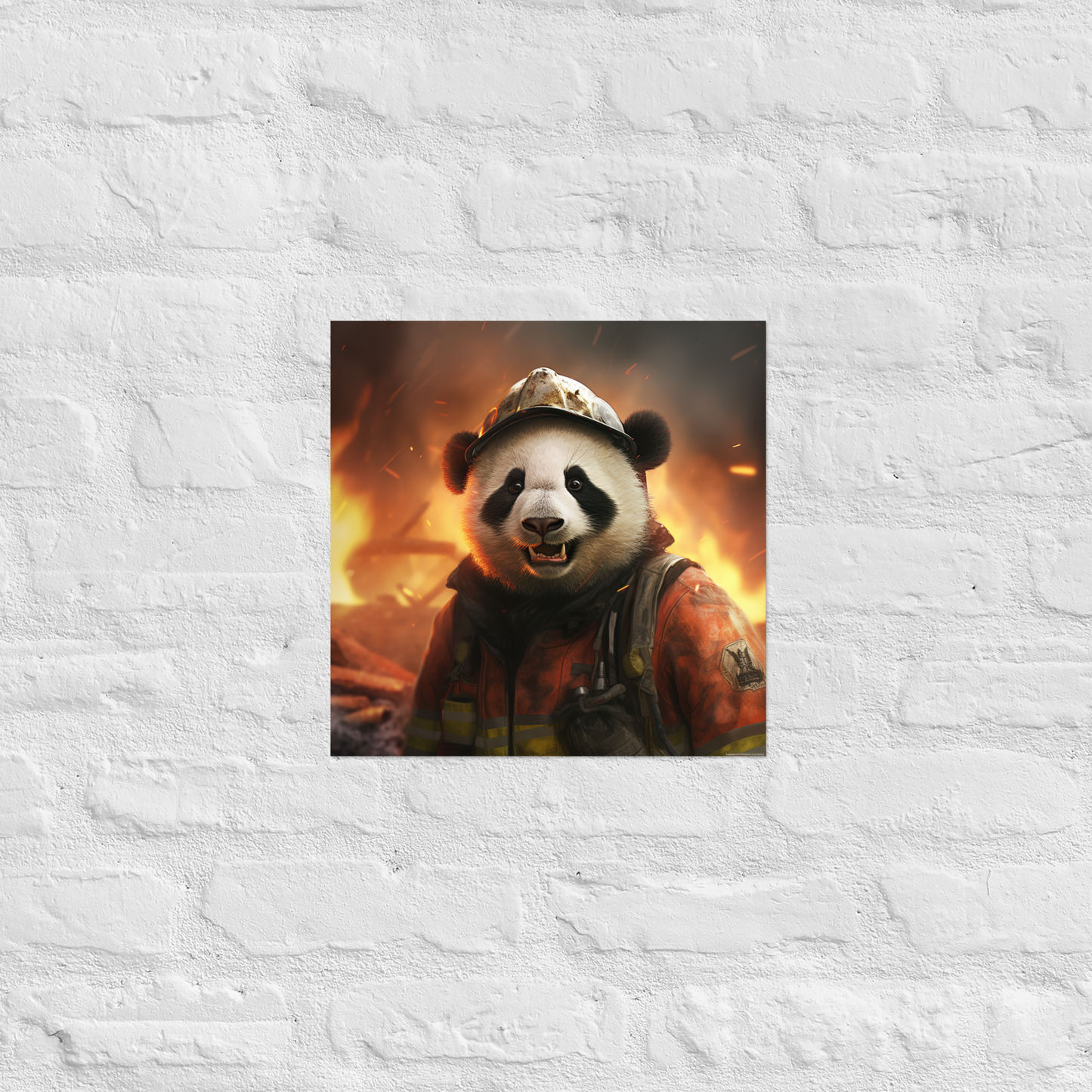 Panda Firefighter Poster