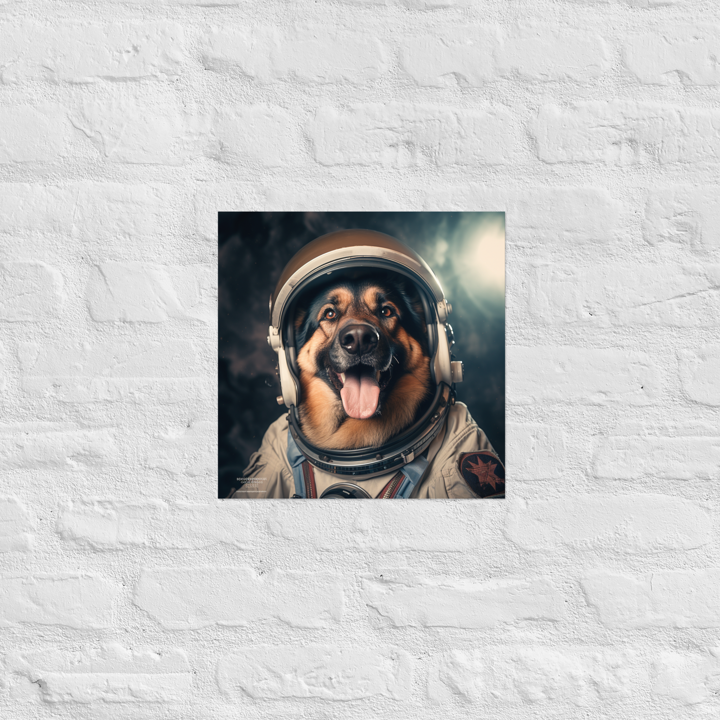 German Shepherd Astronaut Poster