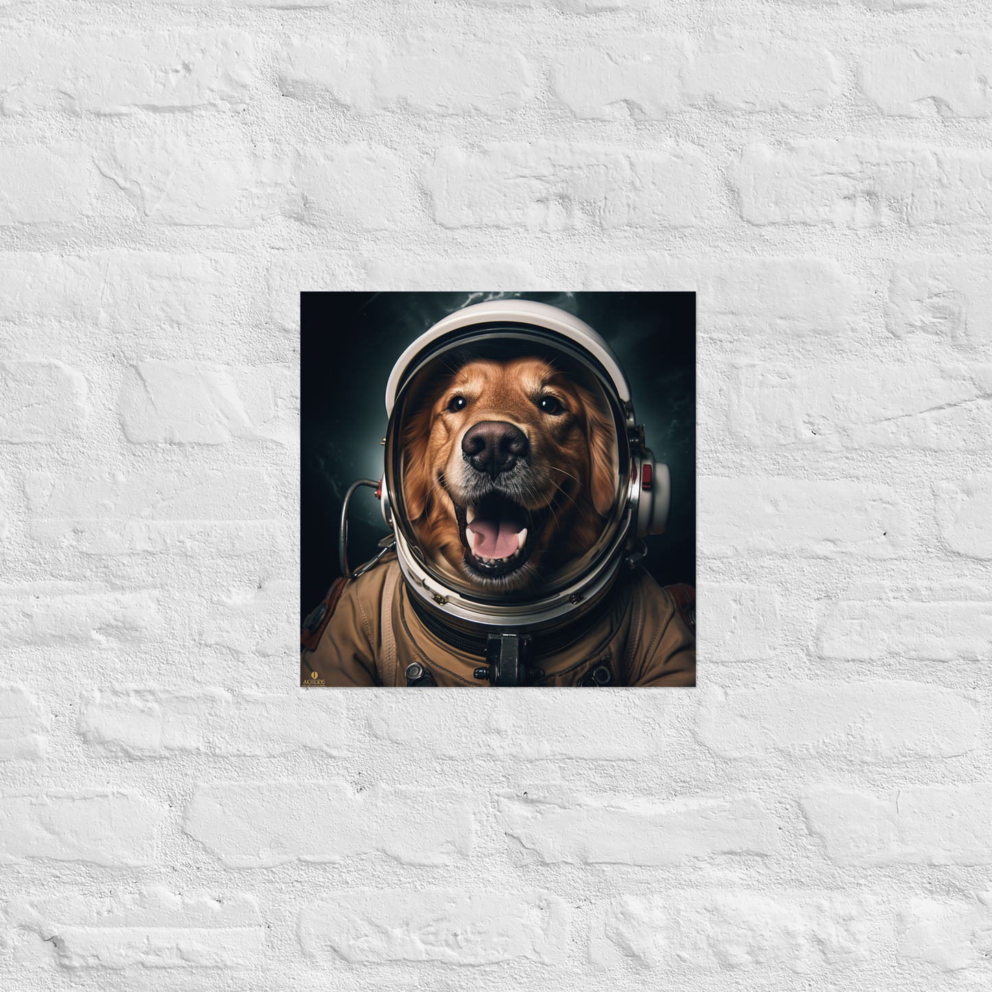 Golden Retriever Astronaut Poster