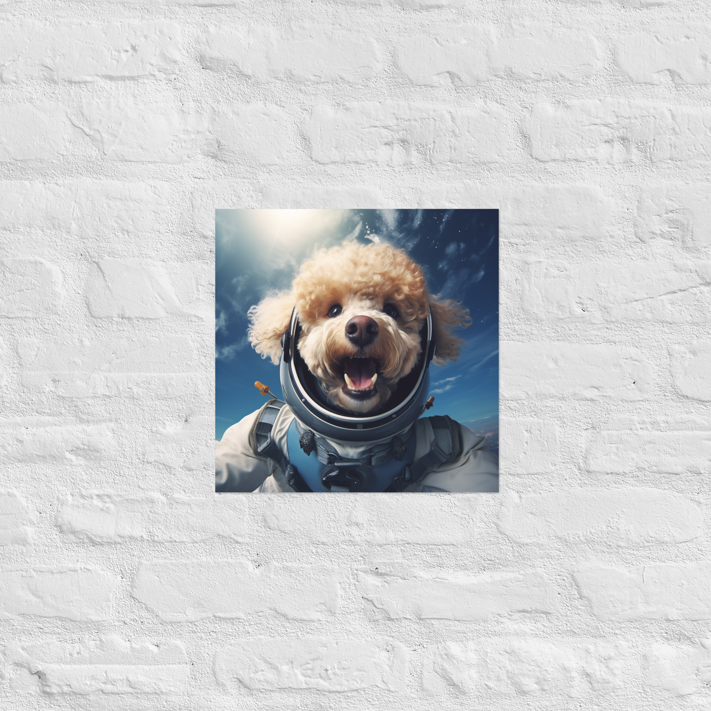 Poodle Astronaut Poster