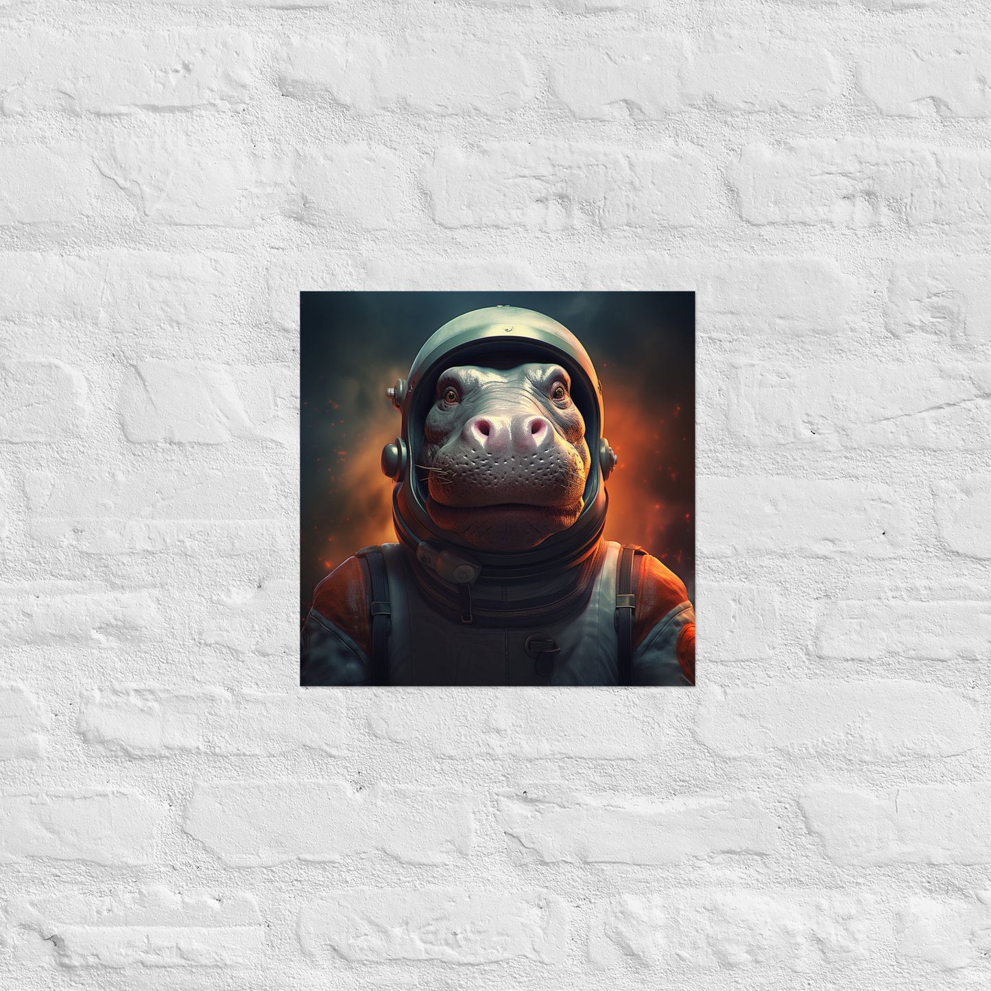 Hippo Astronaut Poster