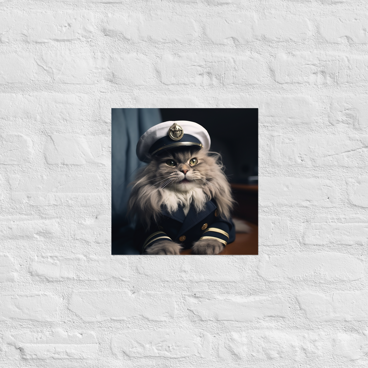 Maine Coon NavyOfficer Poster