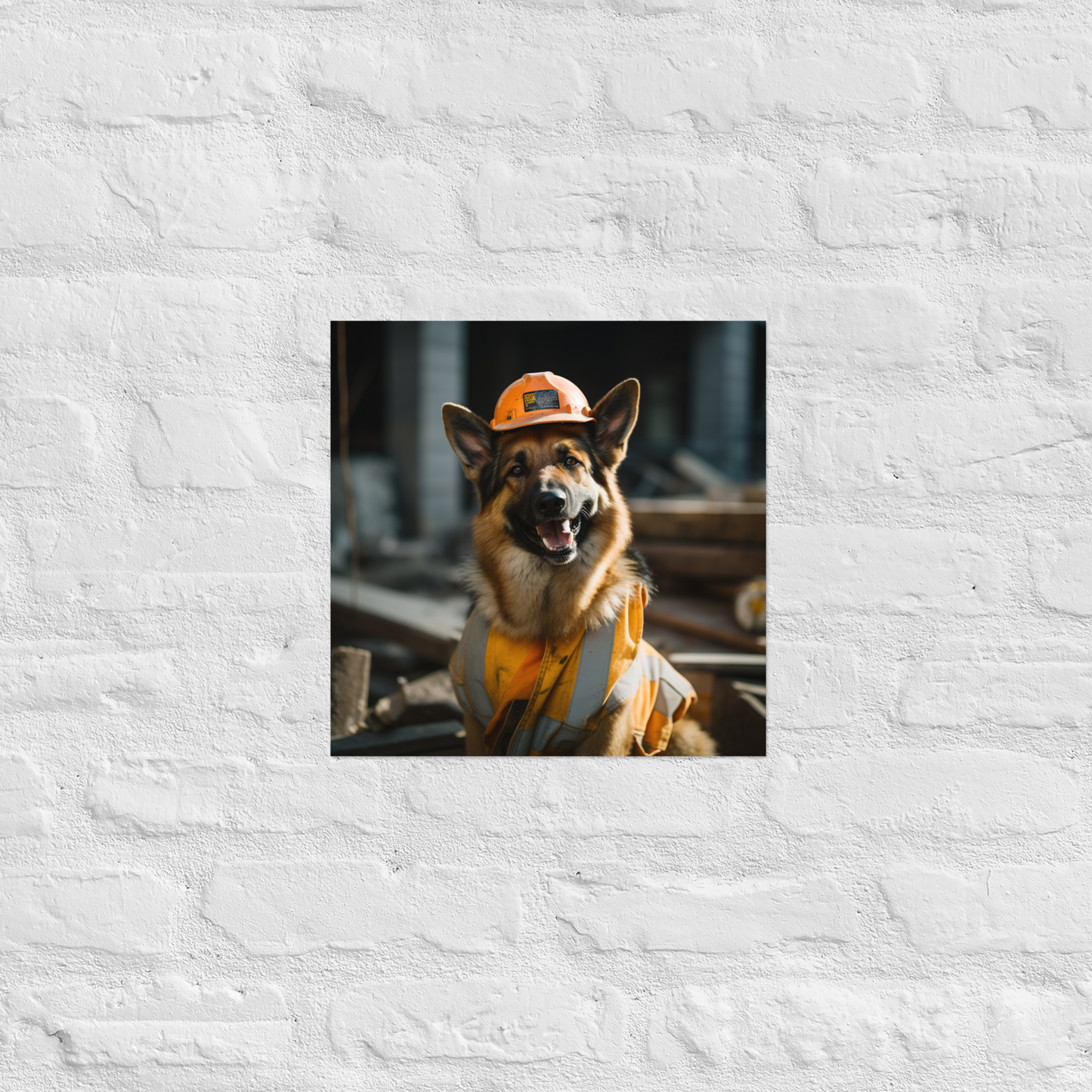 German Shepherd ConstructionWorker Poster