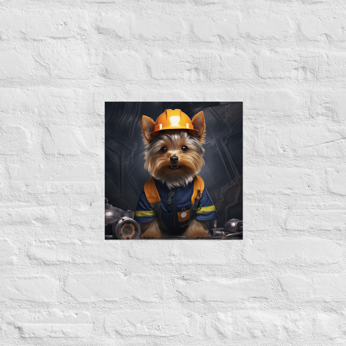 Yorkshire Terrier ConstructionWorker Poster