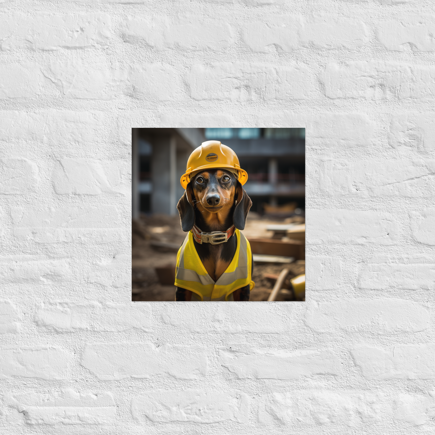 Dachshund ConstructionWorker Poster