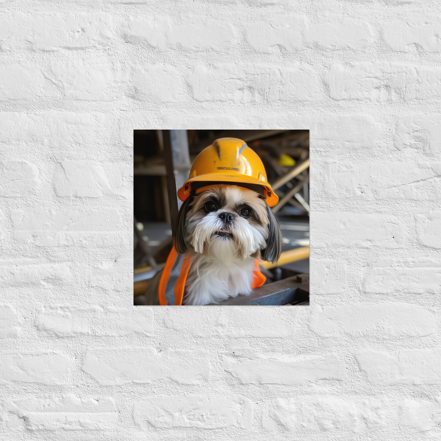 Shih Tzu ConstructionWorker Poster