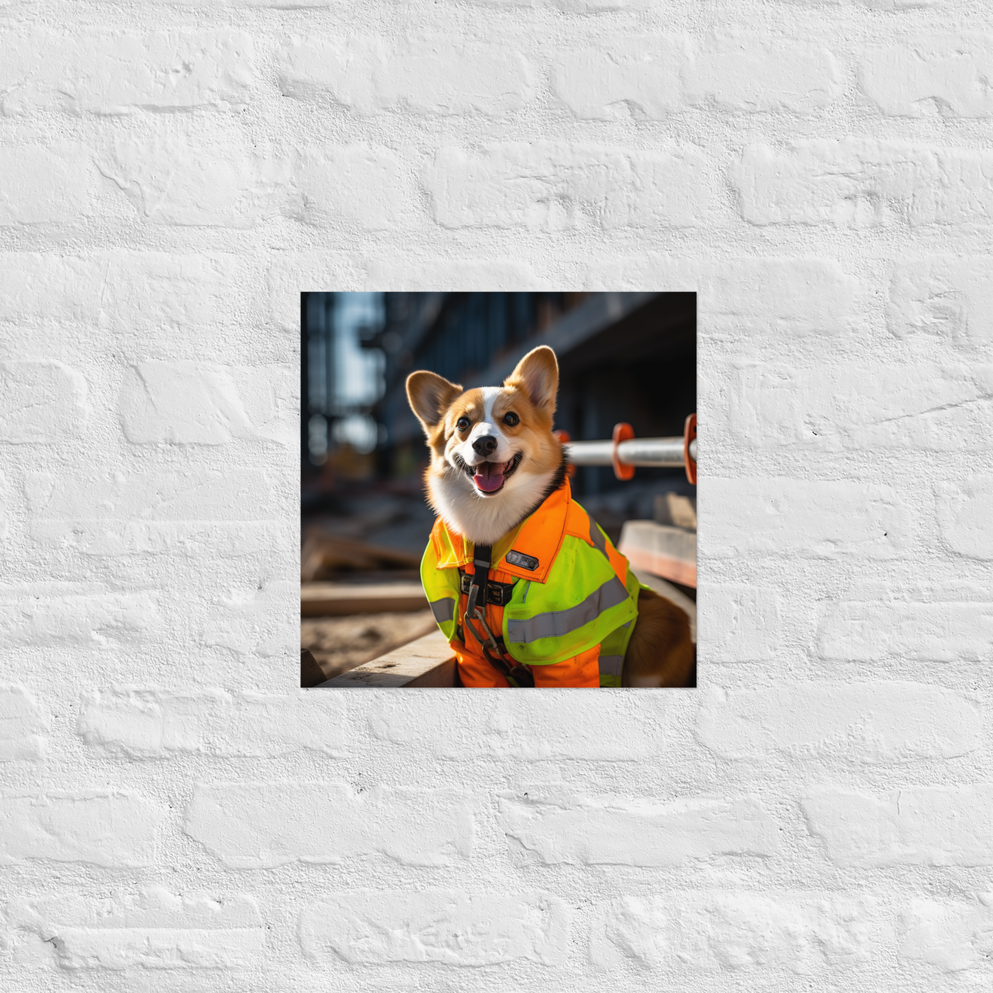 Pembroke Welsh Corgi ConstructionWorker Poster