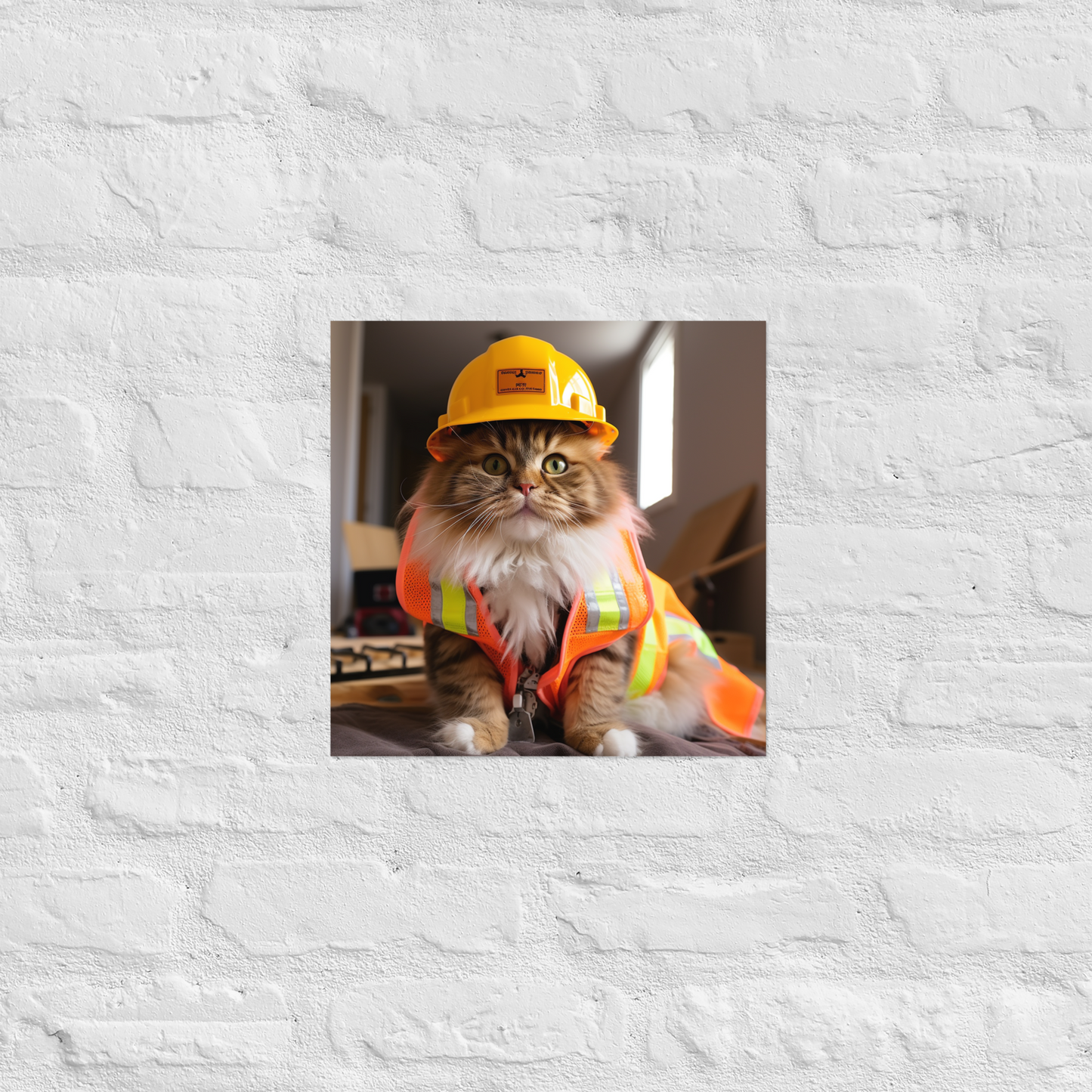 Maine Coon ConstructionWorker Poster