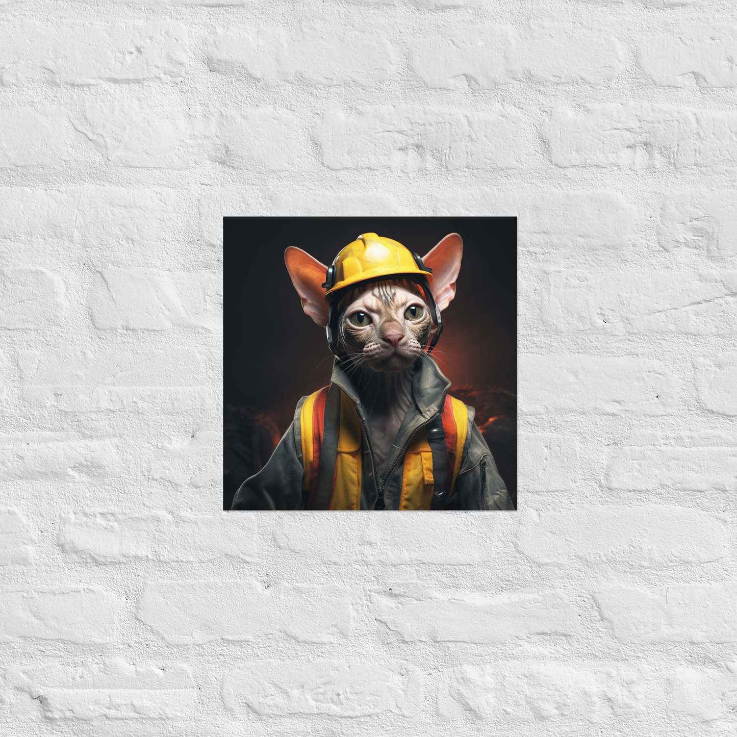 Sphynx ConstructionWorker Poster