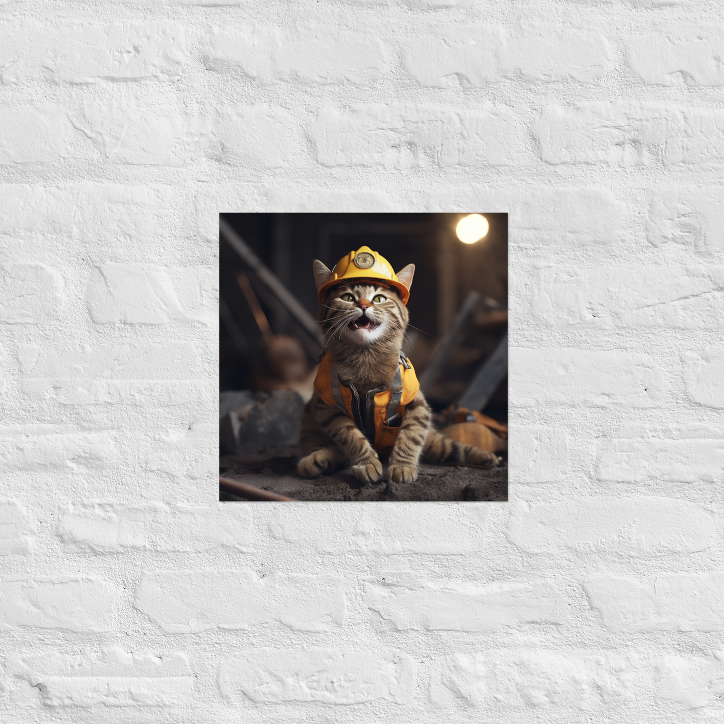 Domestic Shorthair ConstructionWorker Poster