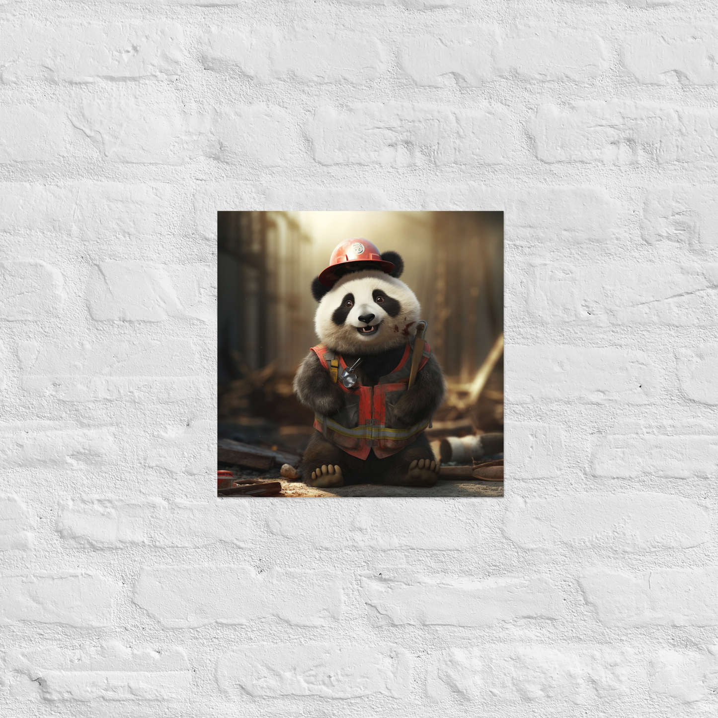 Panda ConstructionWorker Poster