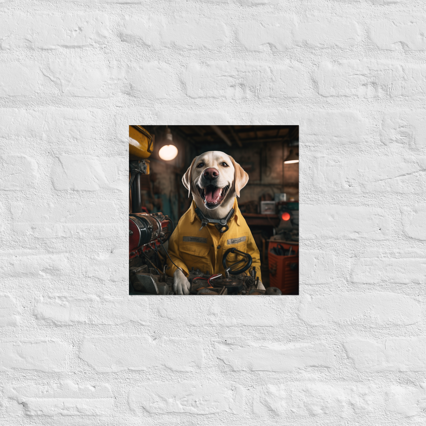 Labrador Retriever AutoMechanic Poster