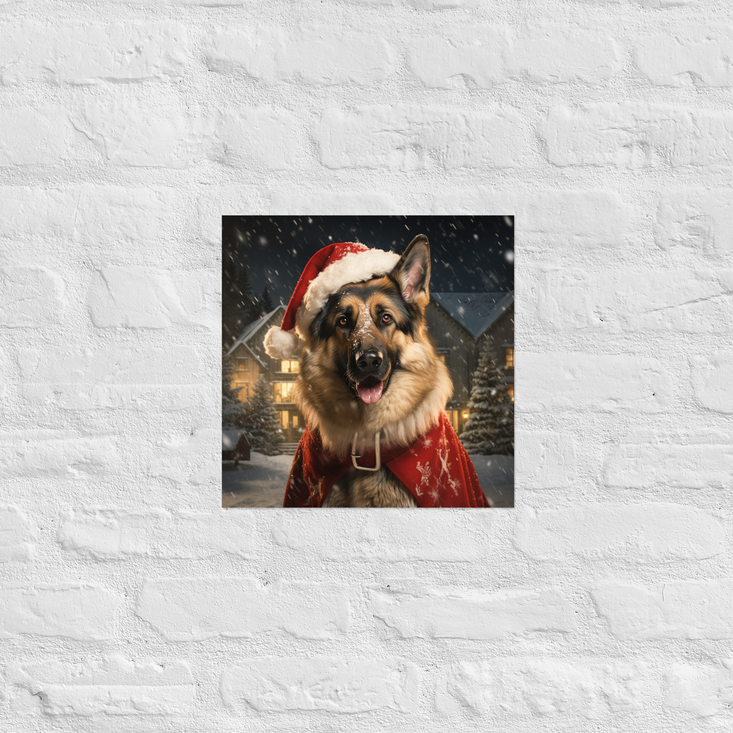 German Shepherd Christmas Poster