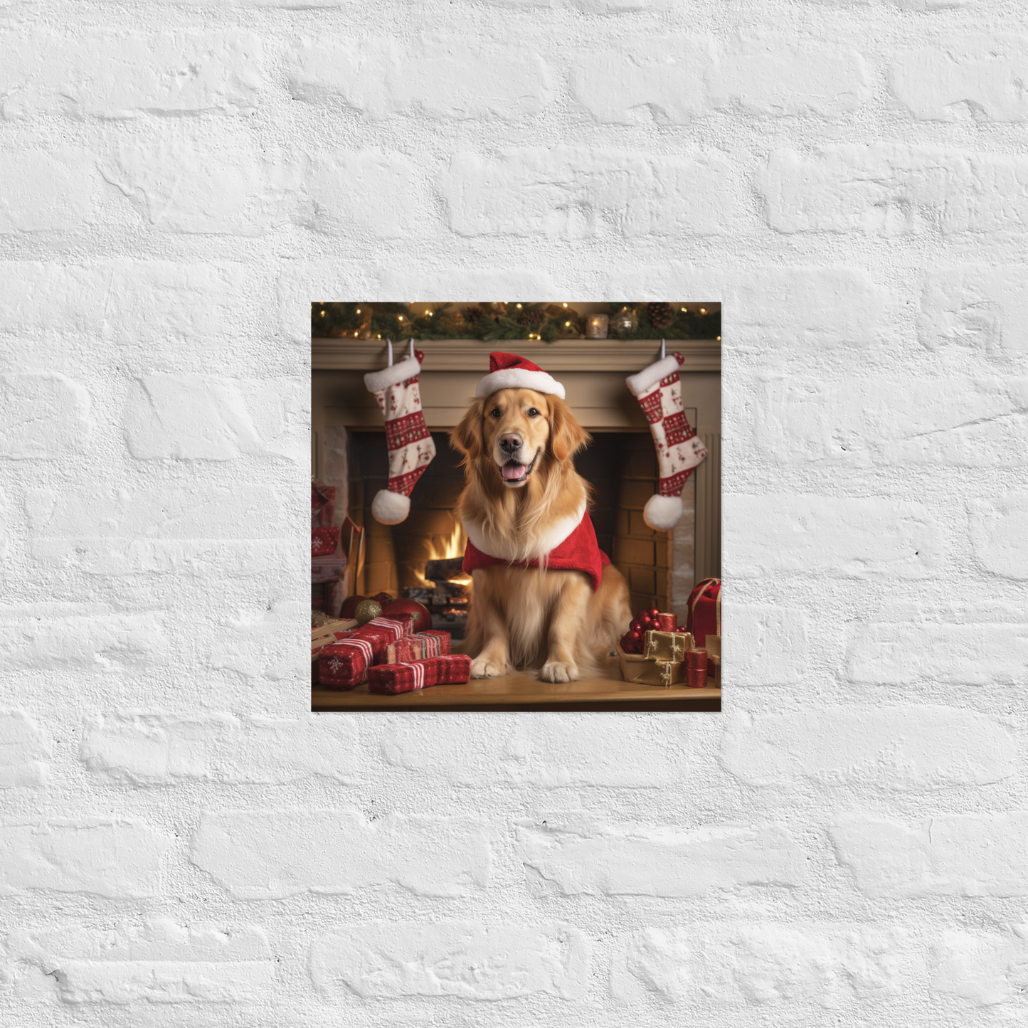 Golden Retriever Christmas Poster