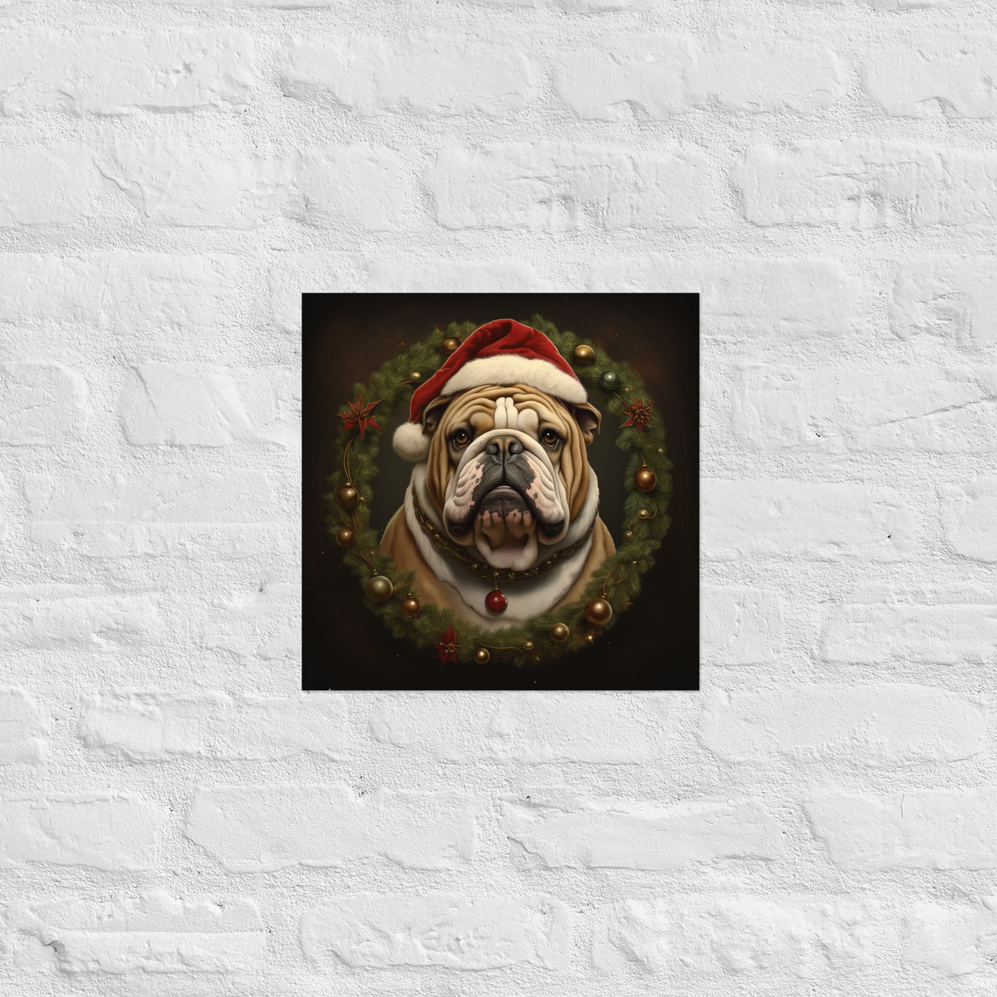 Bulldog Christmas Poster