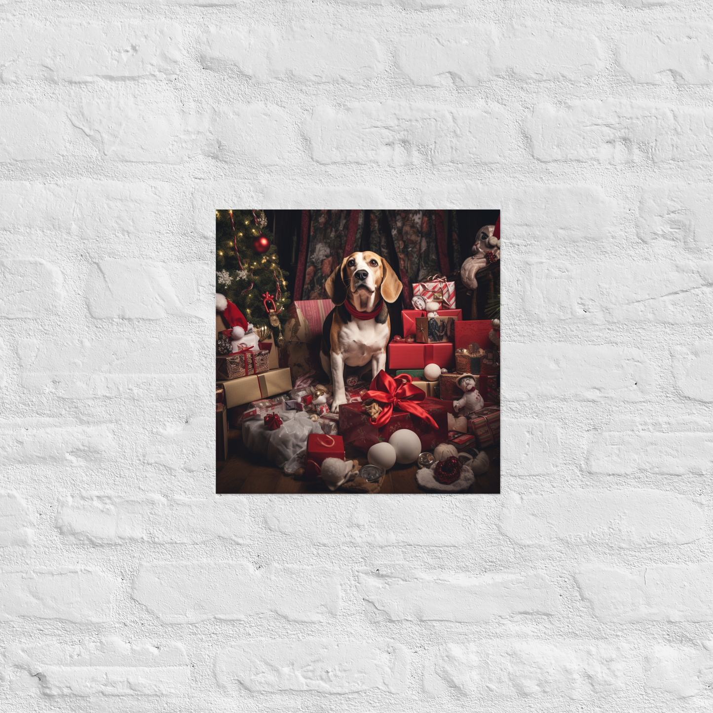 Beagle Christmas Poster