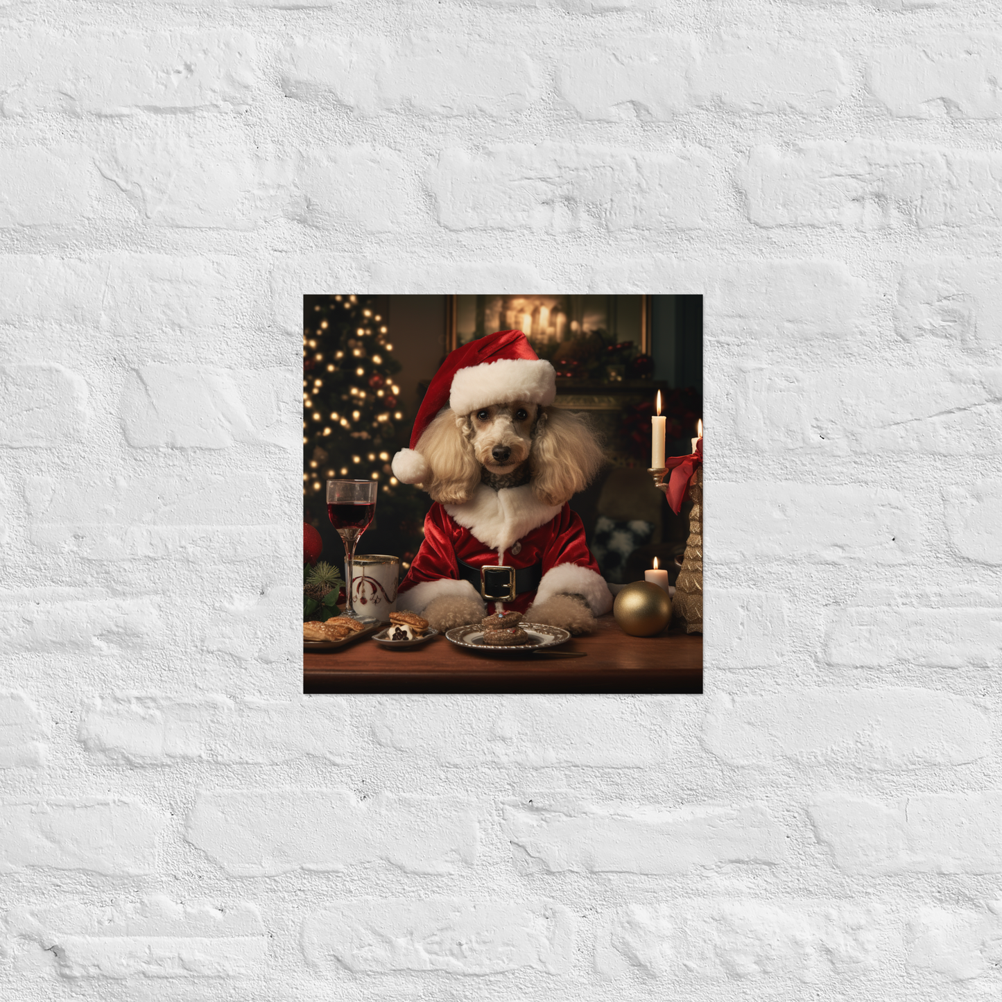 Poodle Christmas Poster