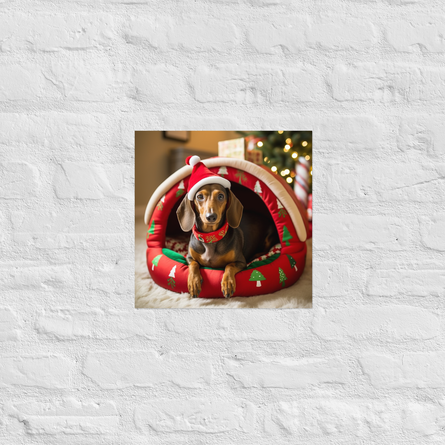 Dachshund Christmas Poster