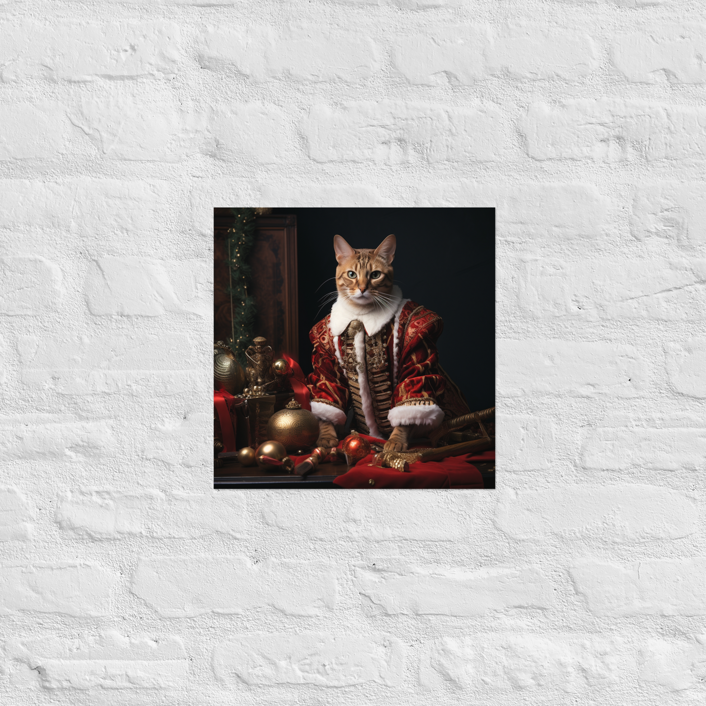 Domestic Shorthair Christmas Poster