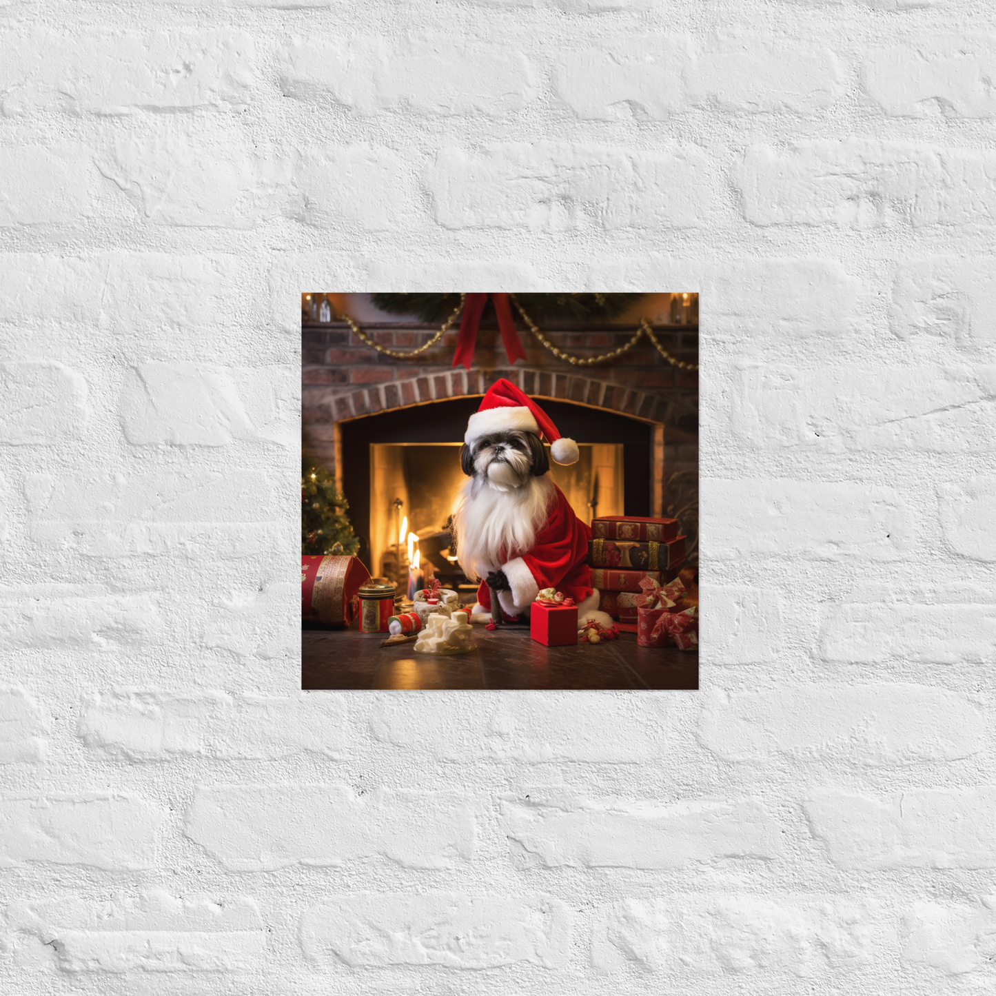 Shih Tzu Christmas Poster