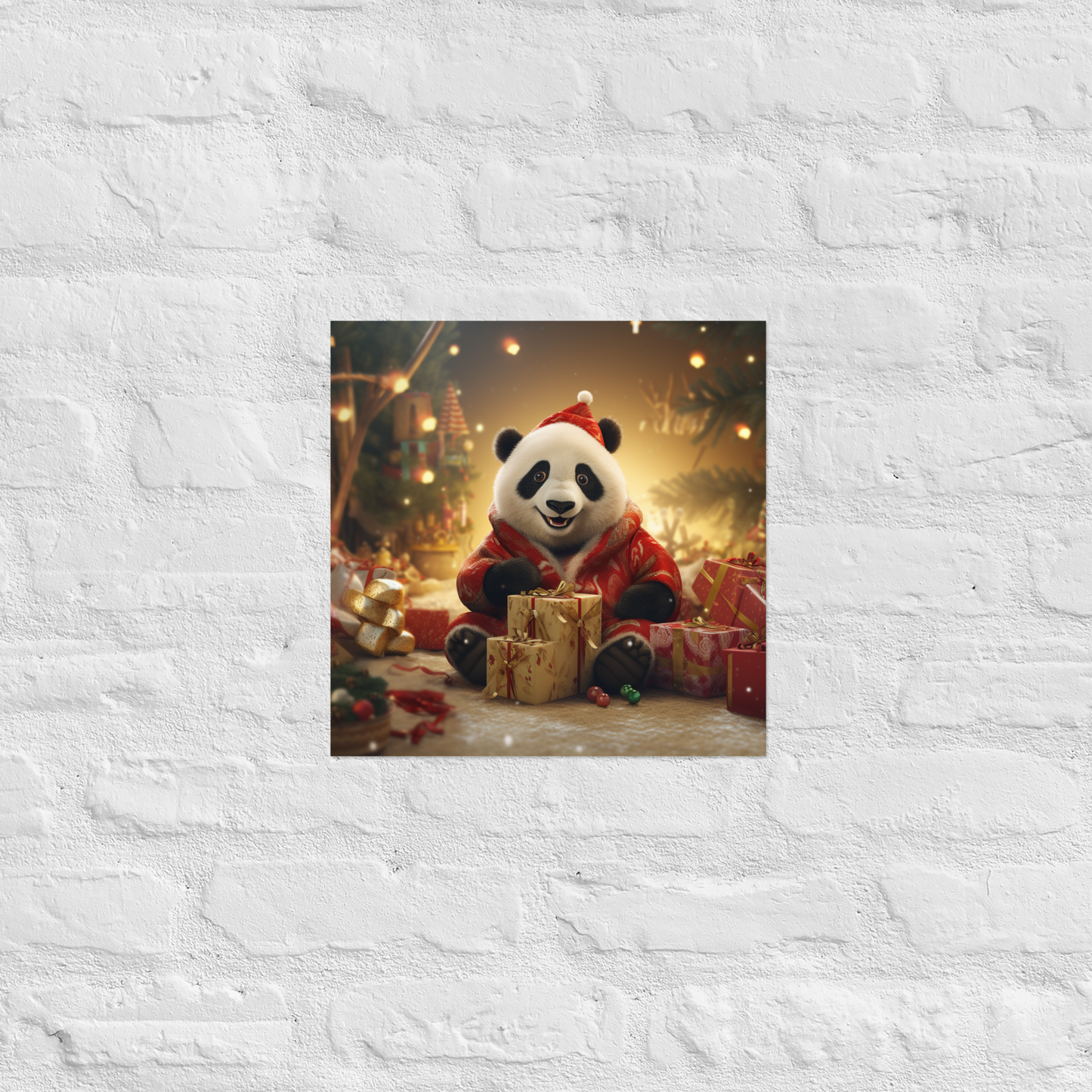 Panda Christmas Poster