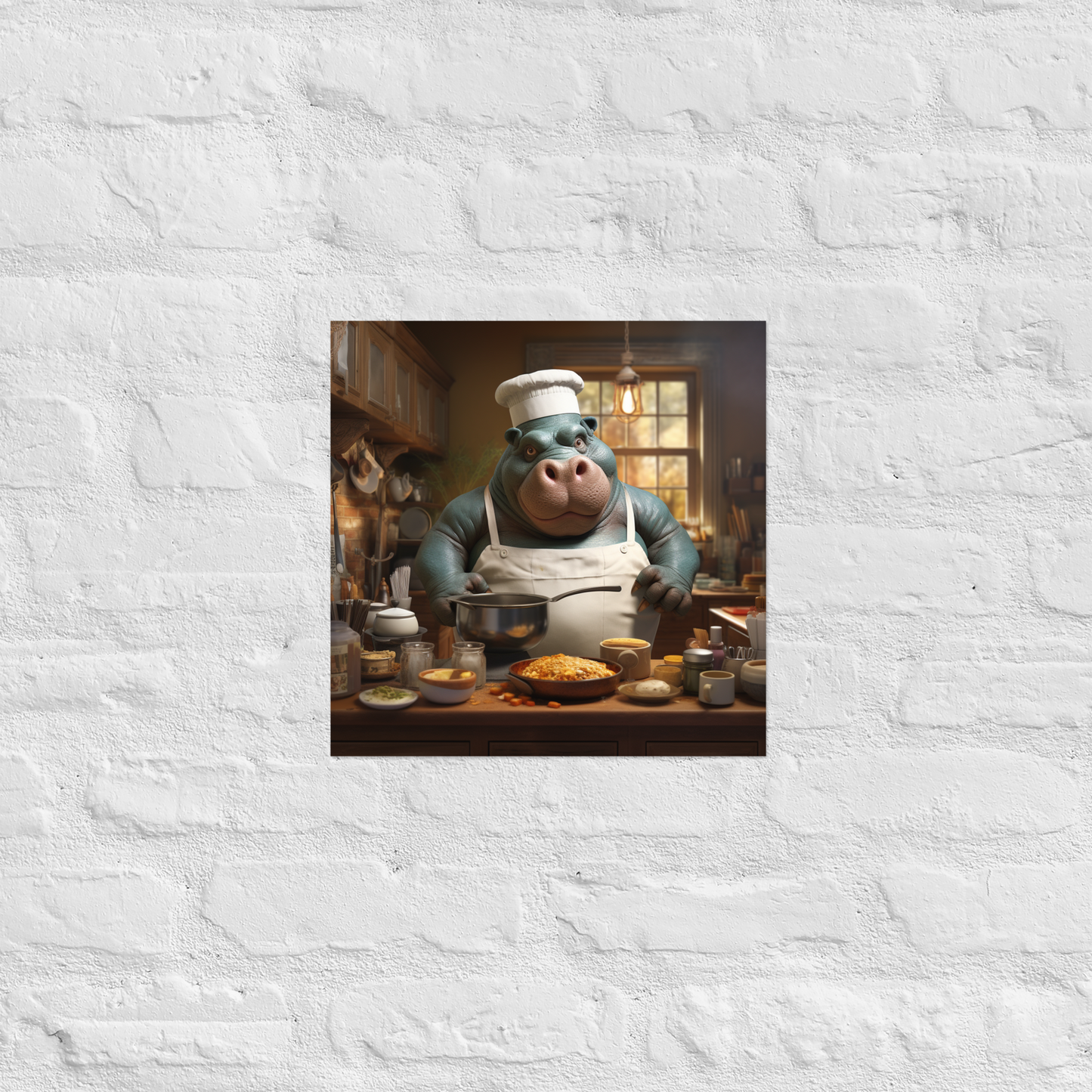 Hippo Chef Poster