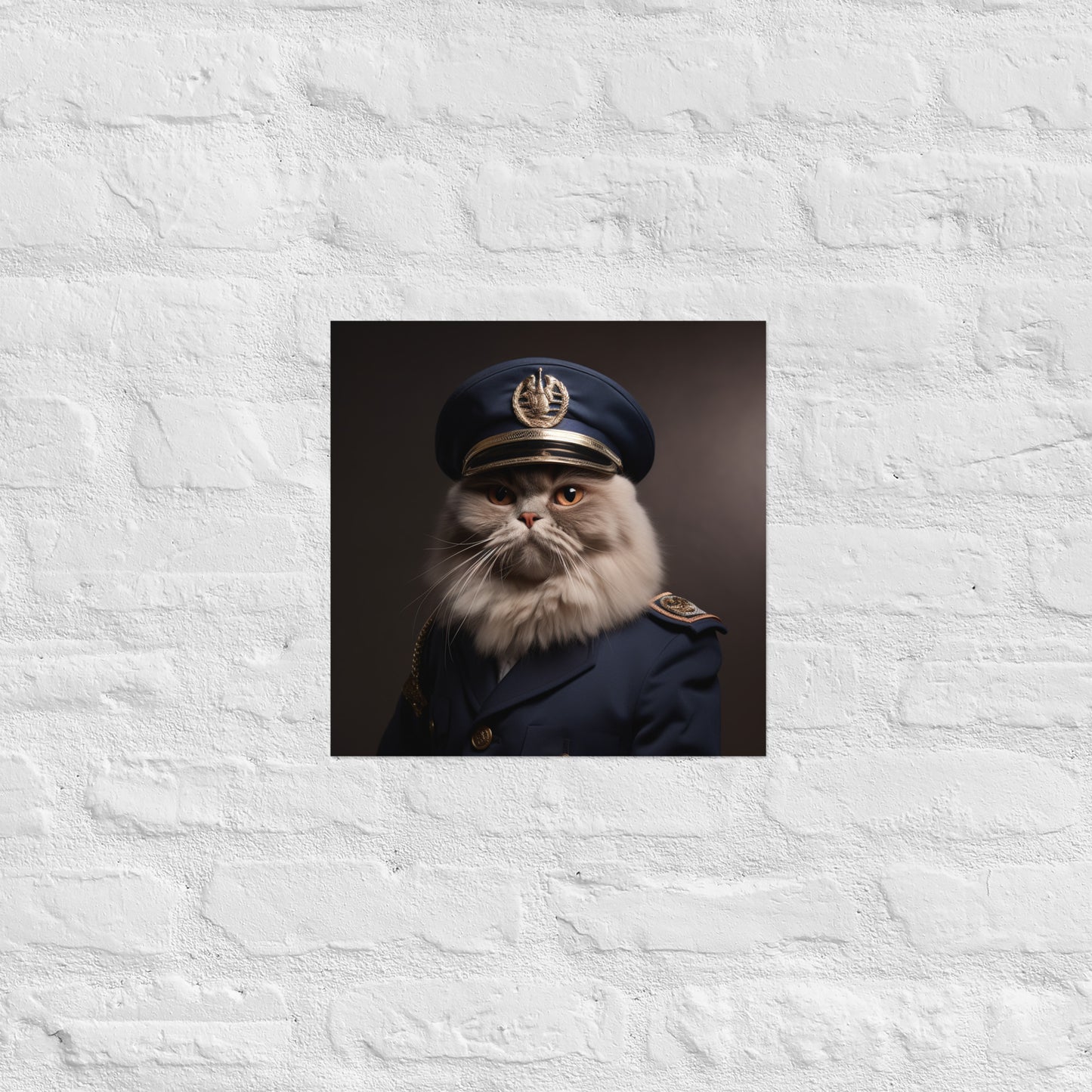 Maine Coon Police Officer Poster