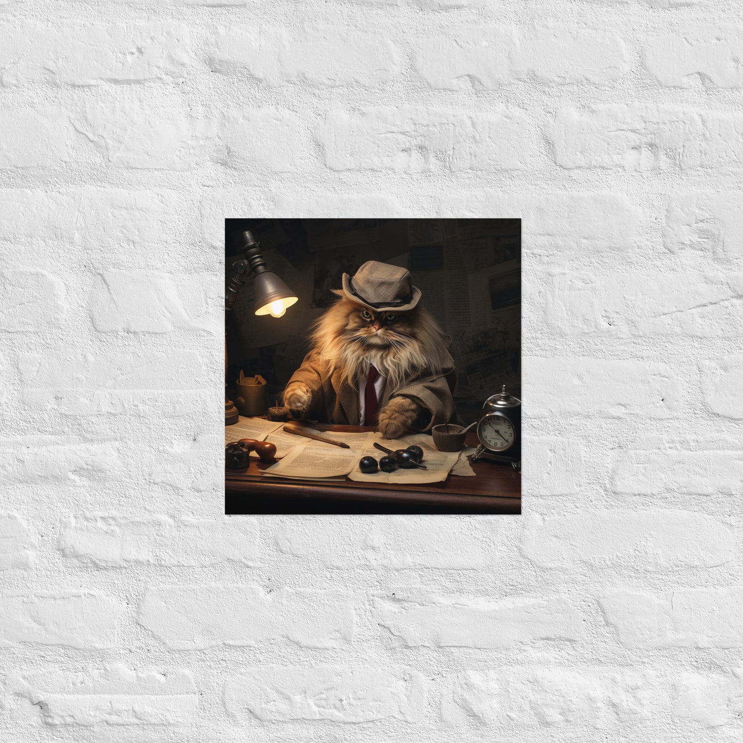 Maine Coon Detective Poster