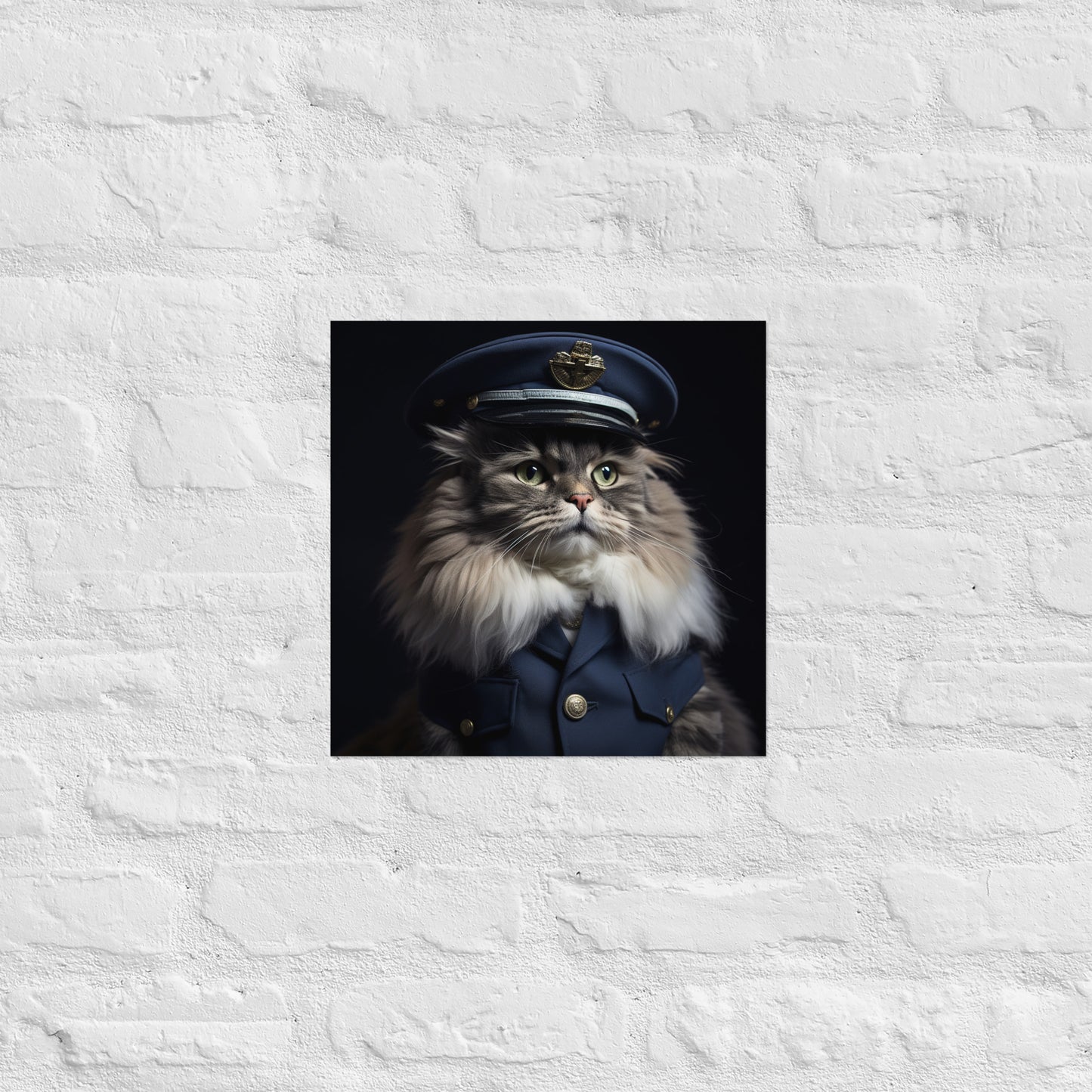 Maine Coon Air Force Officer Poster