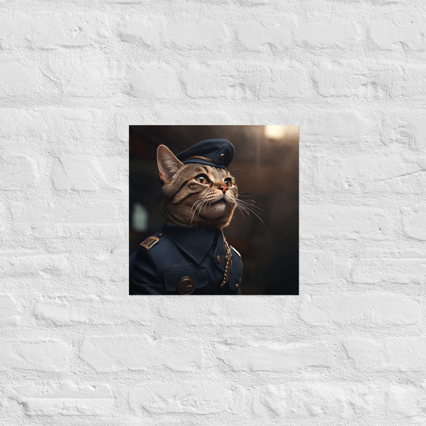 Domestic Shorthair Air Force Officer Poster